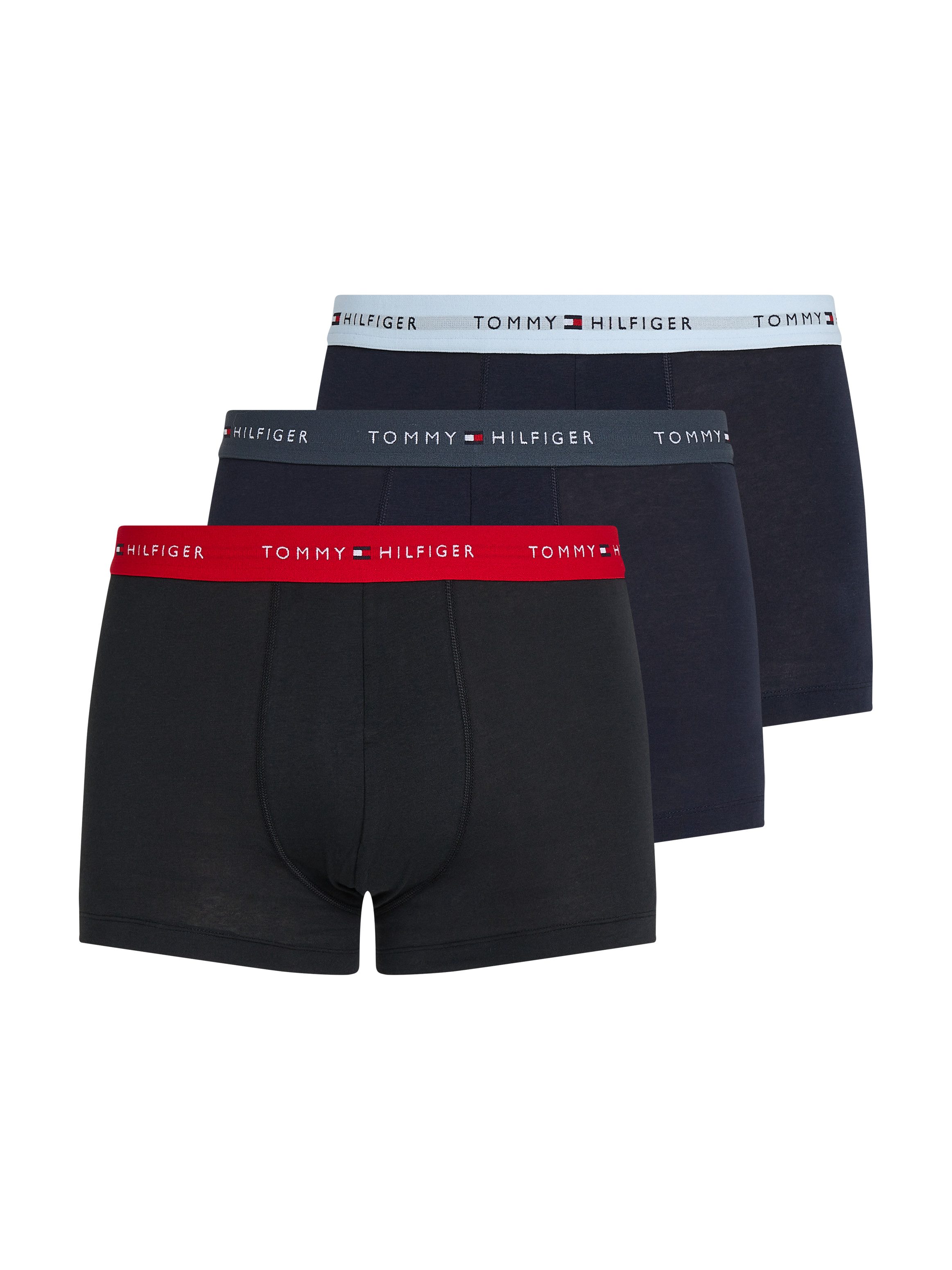 Tommy Hilfiger Underwear Boxershort 3P WB TRUNK met contrasterende logo-band (3 stuks) heren boxershorts maat L (52) zwart