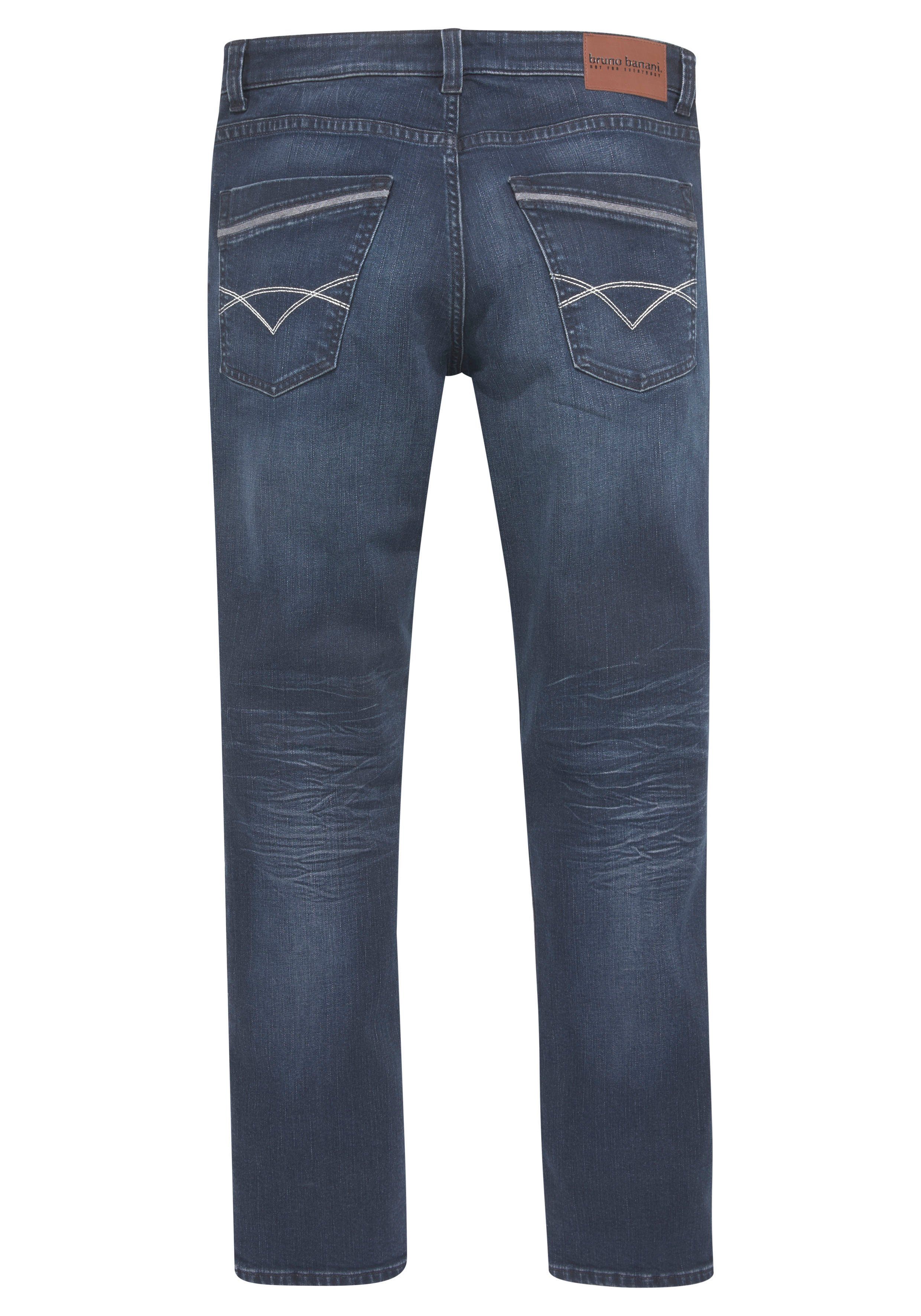Bruno Banani Straight jeans Dylan rechte pasvorm, used-wassing, lage taille