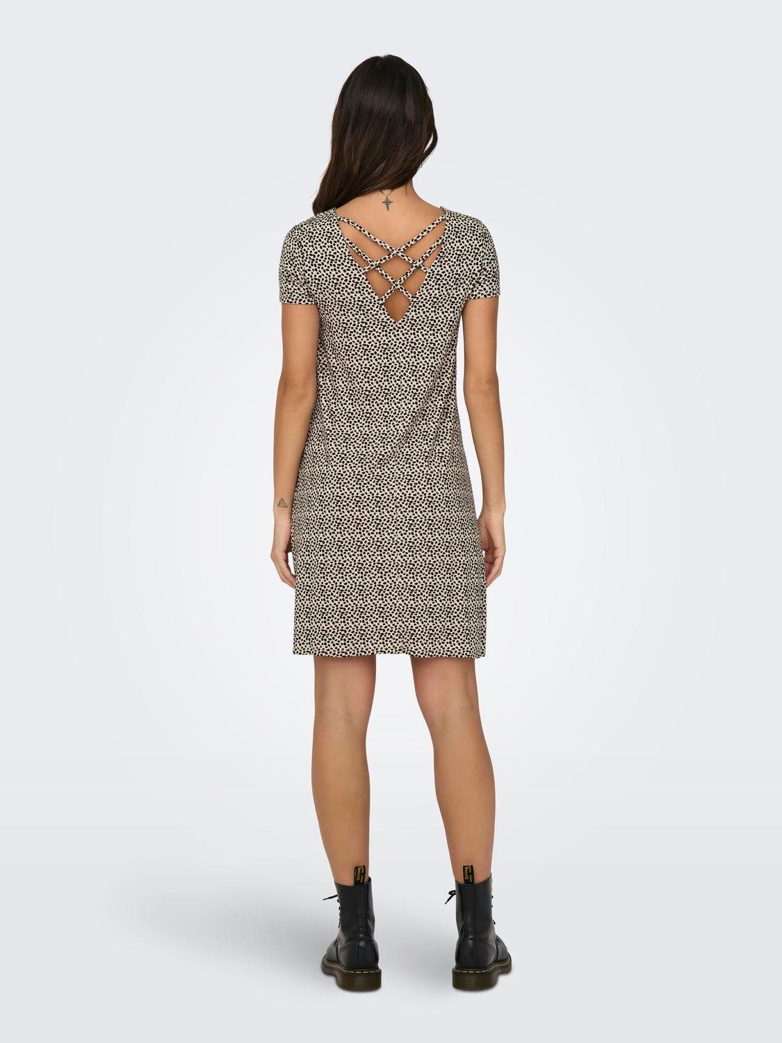 Only Mini-jurk ONLBERA BACK LACE UP S/S DRESS JRS NOOS