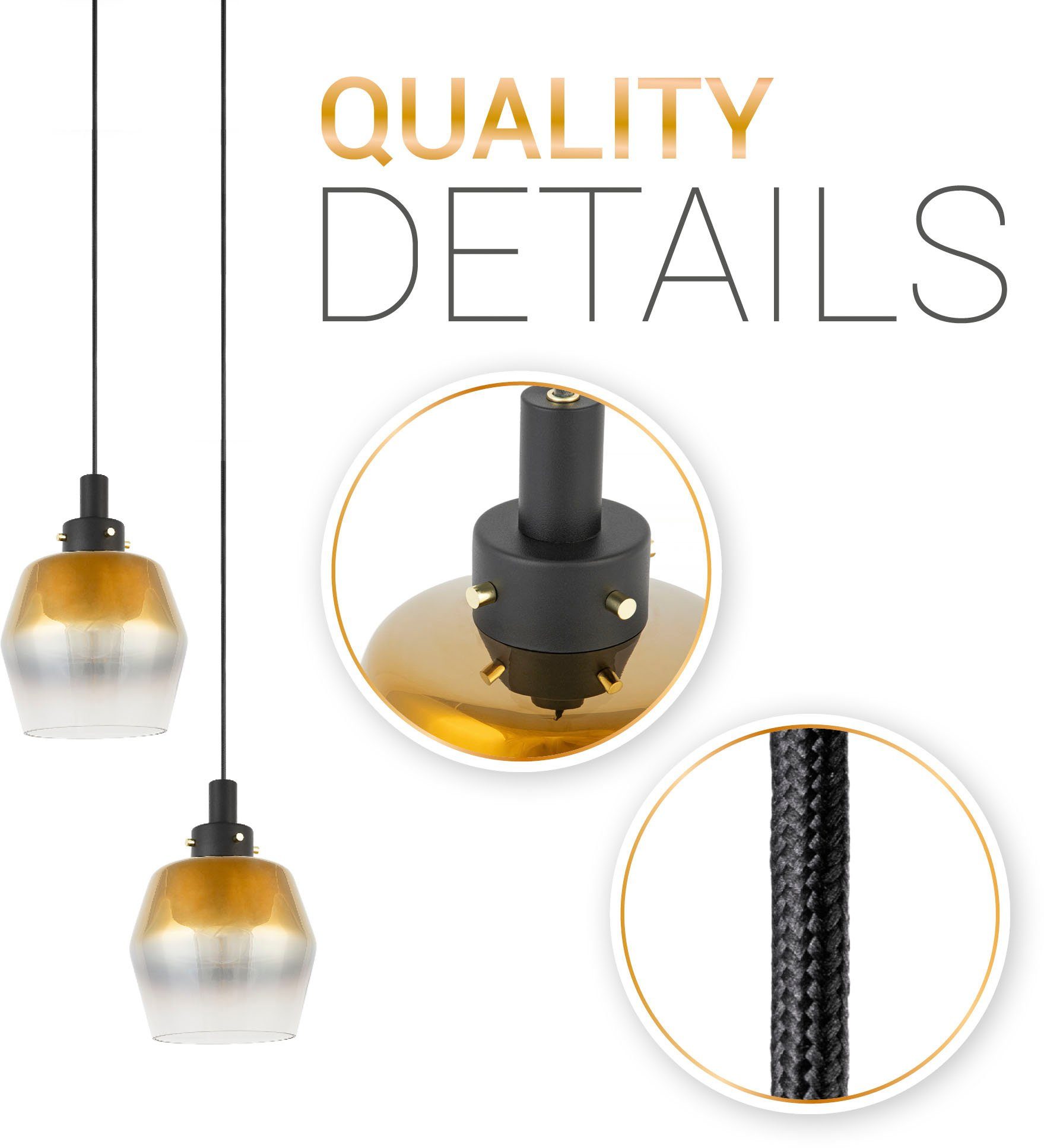 Paco Home Hanglamp DANA Pendellamp woonkamer glas eetkamer modern industrieel bar E27