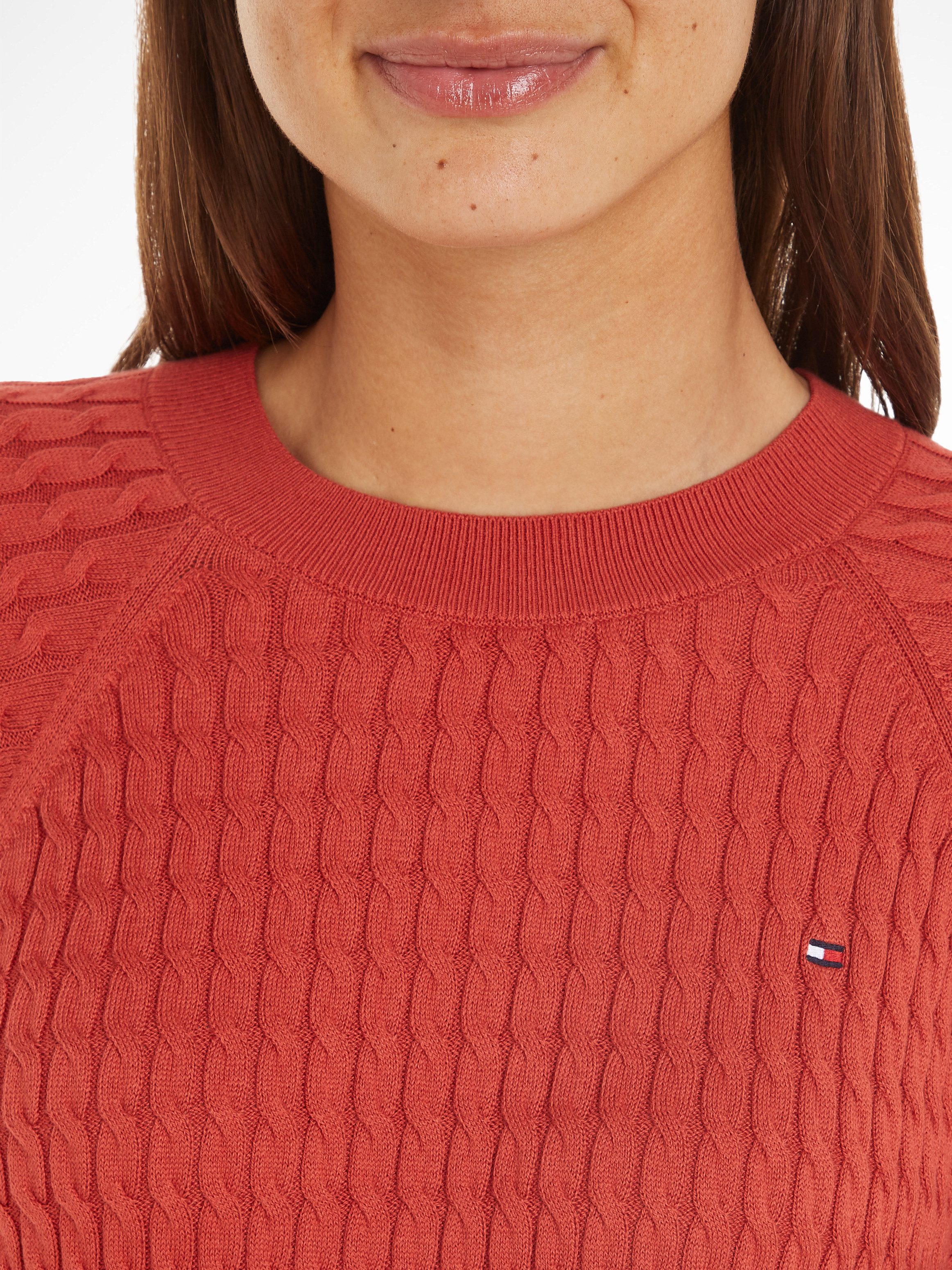 Tommy Hilfiger Trui met ronde hals CO CABLE C-NK SWEATER