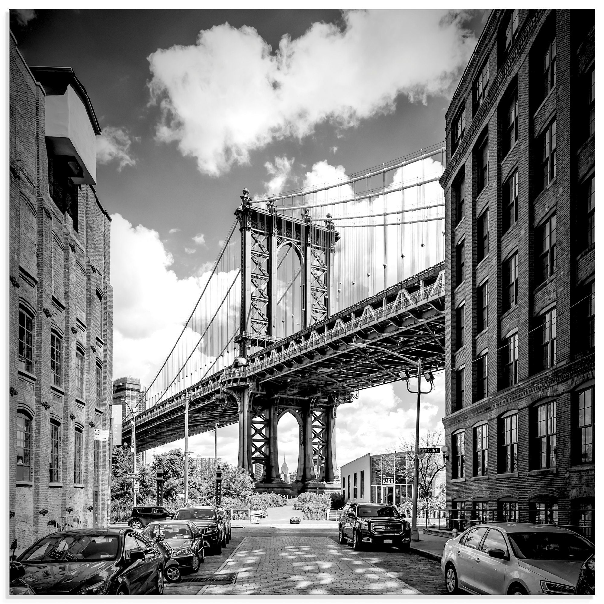 Artland Print op glas New York City Manhattan Bridge (1 stuk)