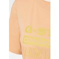 g-star raw t-shirt originals label regular met frontprint oranje