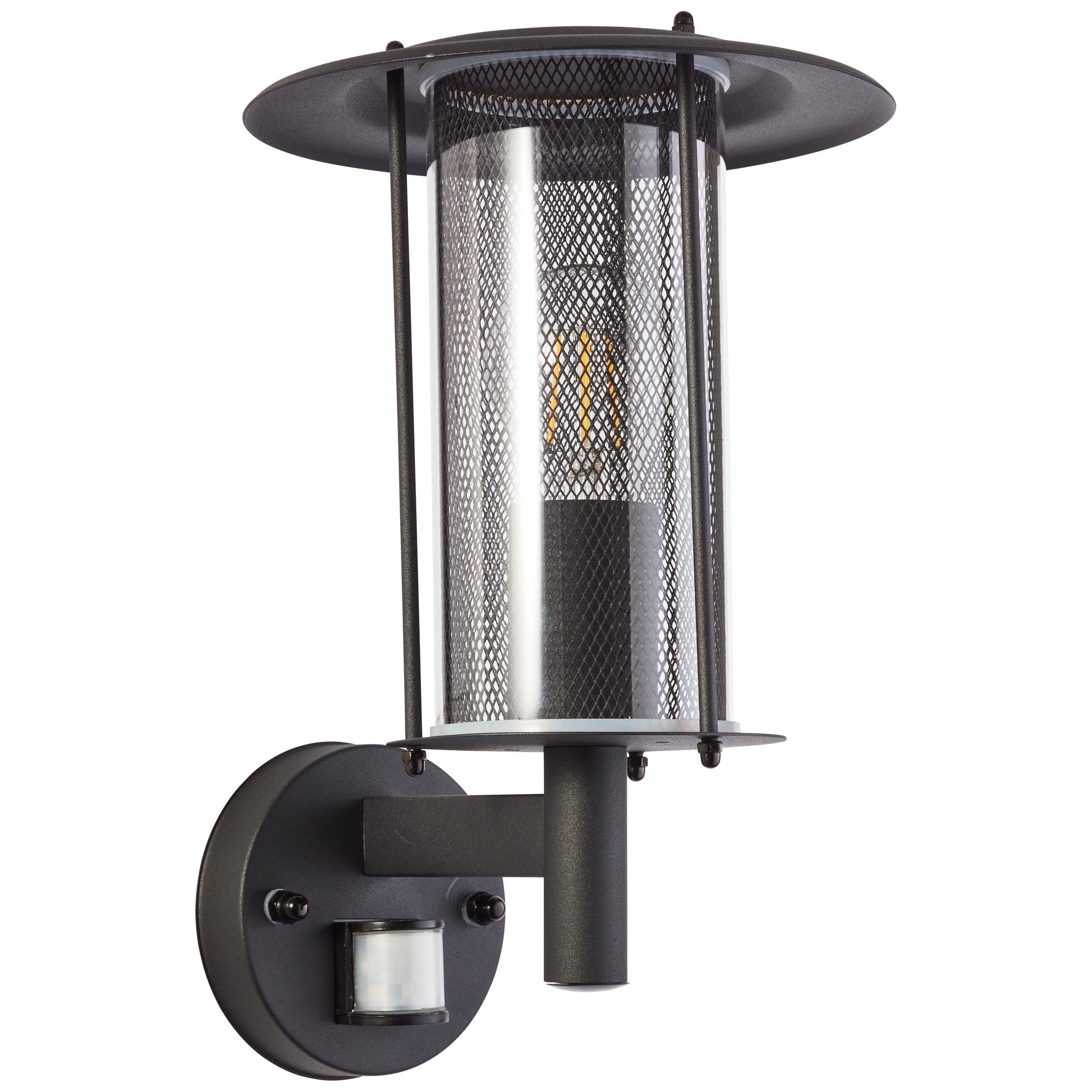 Brilliant Leuchten Wandlamp voor buiten Detroit Hoogte 32,5 cm, E27, metaal/kunststof, zwart mat