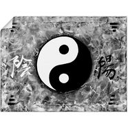 artland artprint yin  yang in vele afmetingen  productsoorten -artprint op linnen, poster, muursticker - wandfolie ook geschikt voor de badkamer (1 stuk) zwart