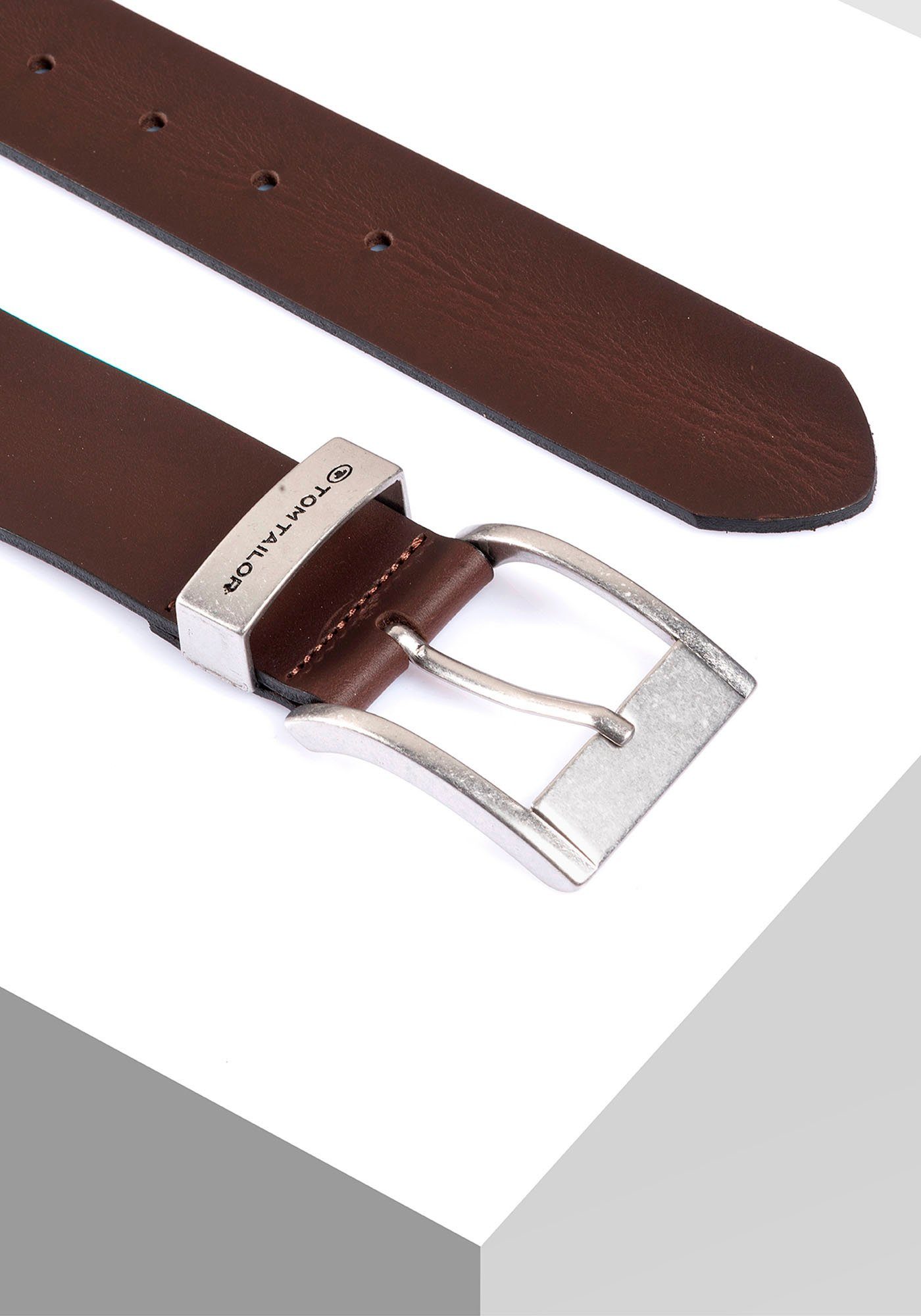 Tom Tailor Leren riem TTTOM 4 cm brede herenriem, casual en jeanslook (set)