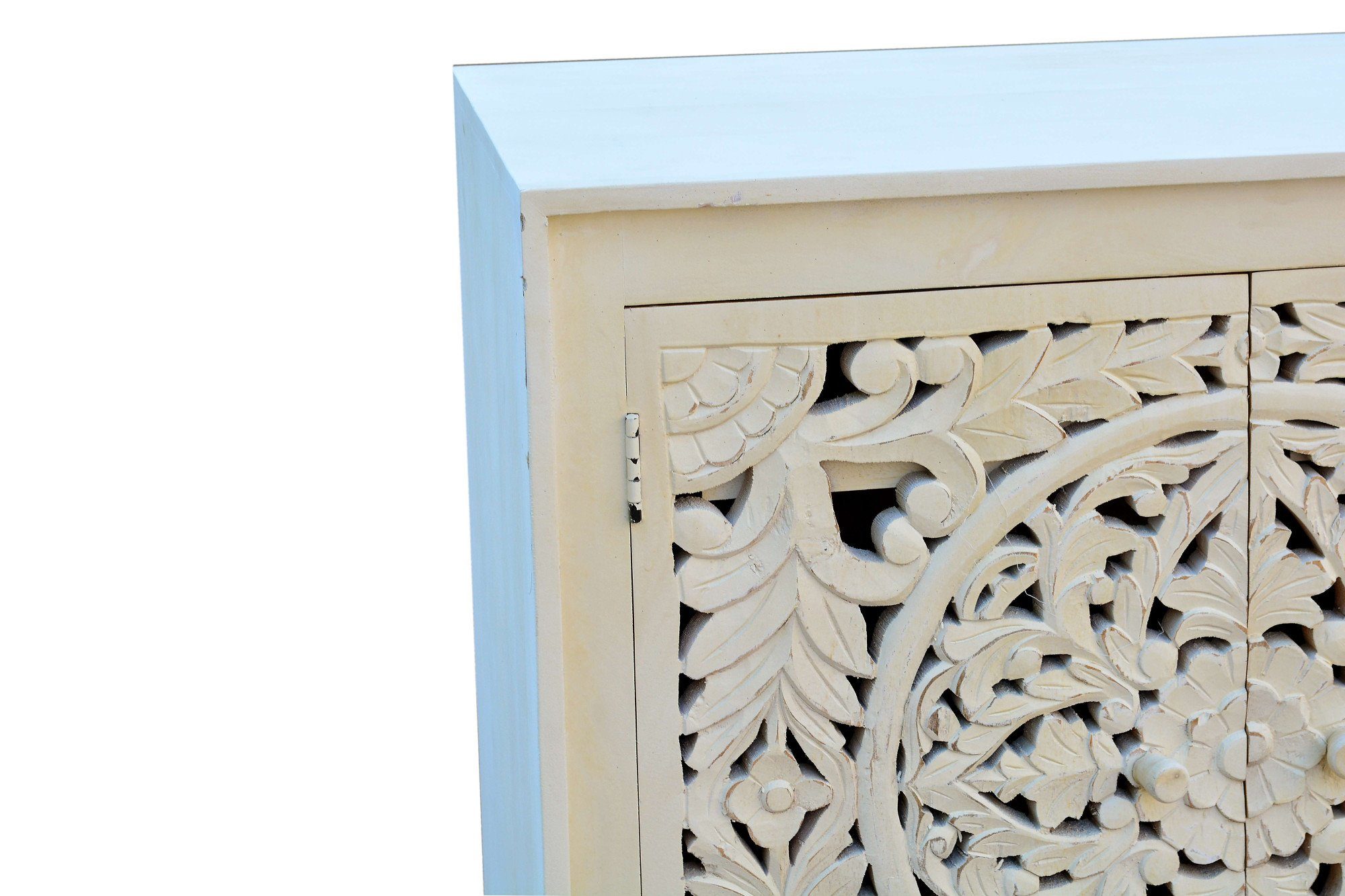 Home affaire Dressoir Kenmare Commode van mangohout, decoratieve snijwerk, breedte 170 cm