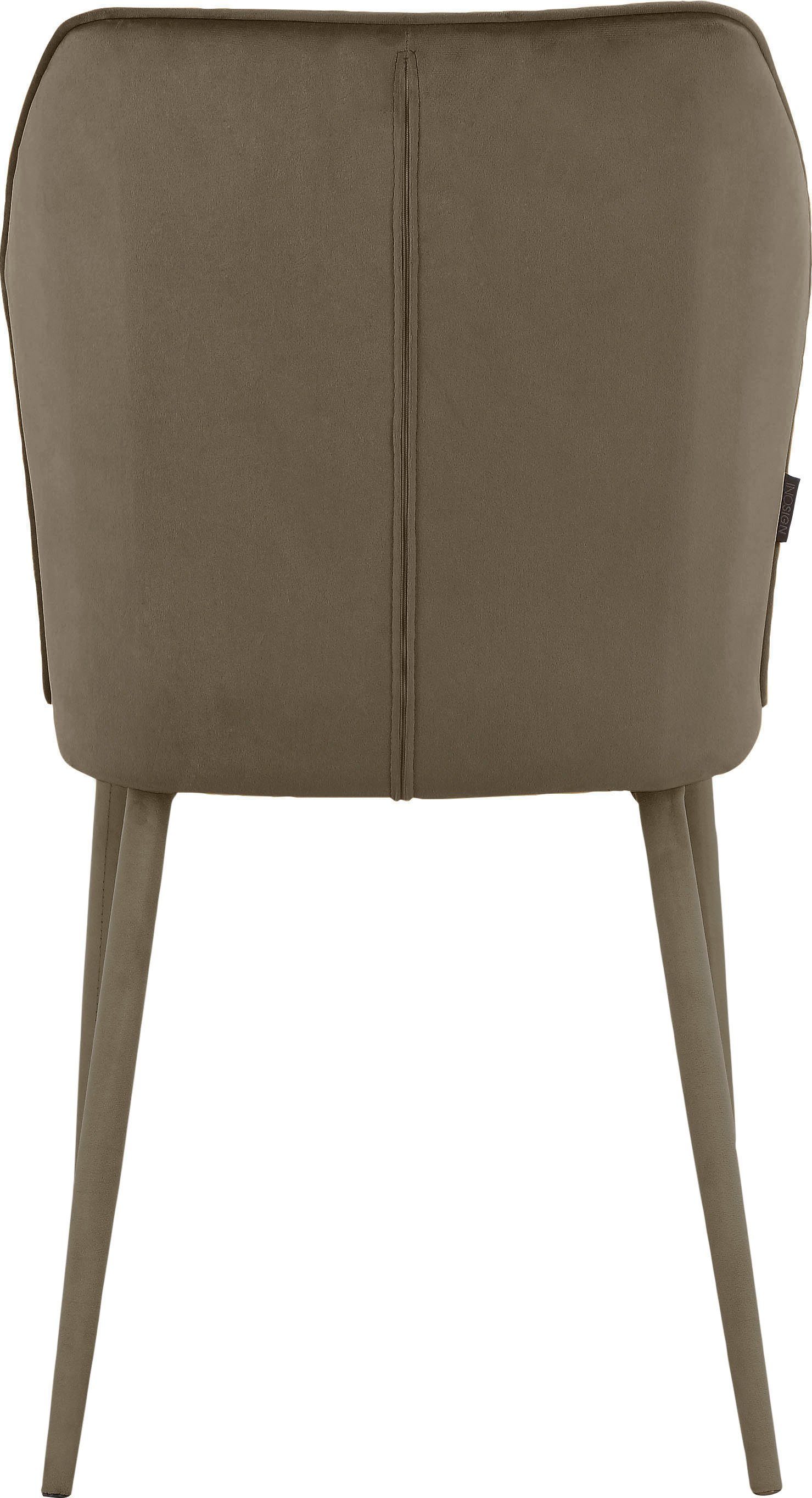 INOSIGN Eetkamerstoel Koa van veloursstof, met zacht verdikte zitting en rugleuning, zithoogte 49 cm (2 stuks)
