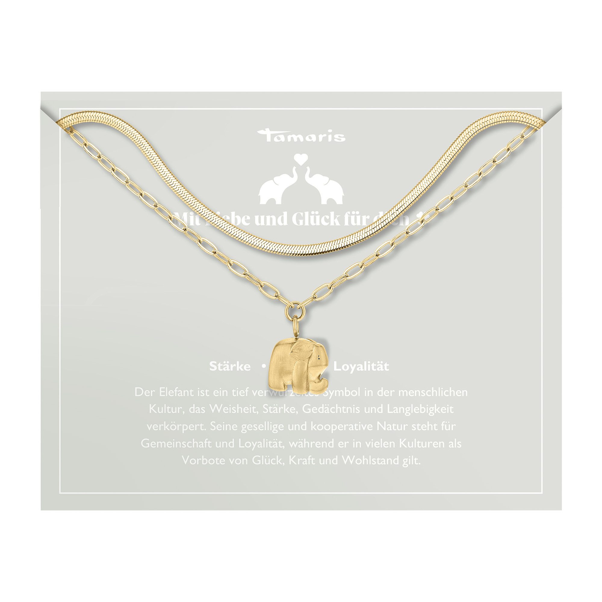 Tamaris Kettingenset Sieraad Geschenk Roestvrijstalen Ketting Little Elephant (set, 3-delig)