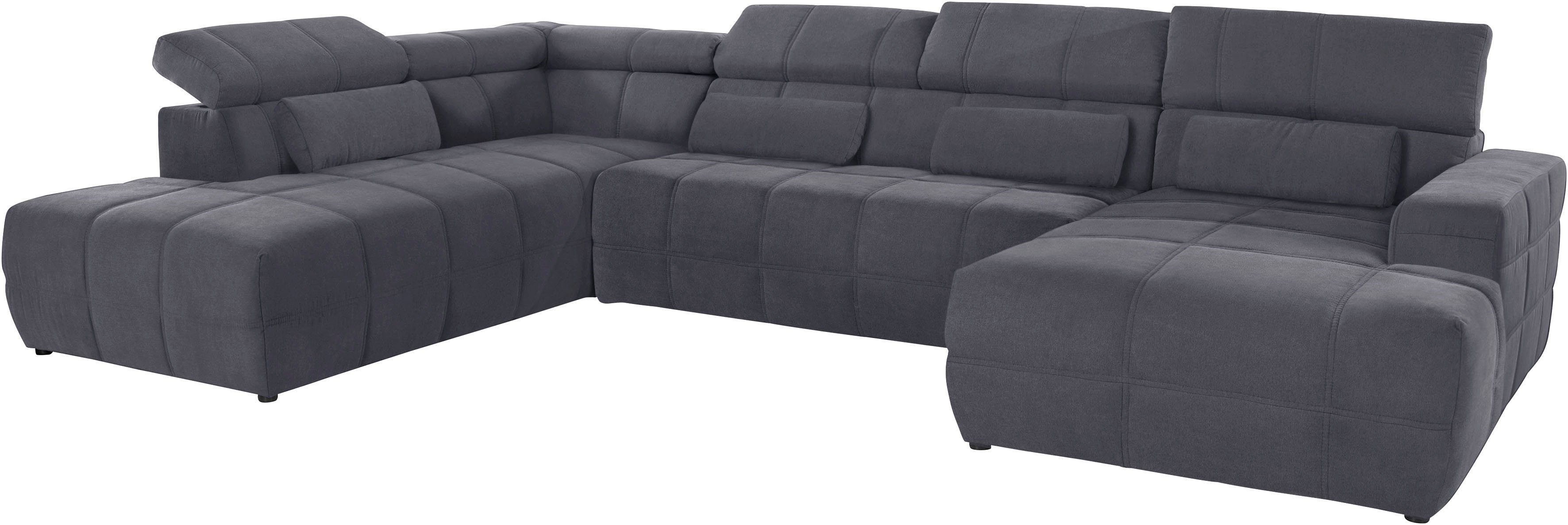 DOMO collection Zithoek Brandon, keuze met zitdiepteverstelling, inclusief lendensteun met hoofdsteunverstelling, optionele zitdiepteverstelling, u-vorm
