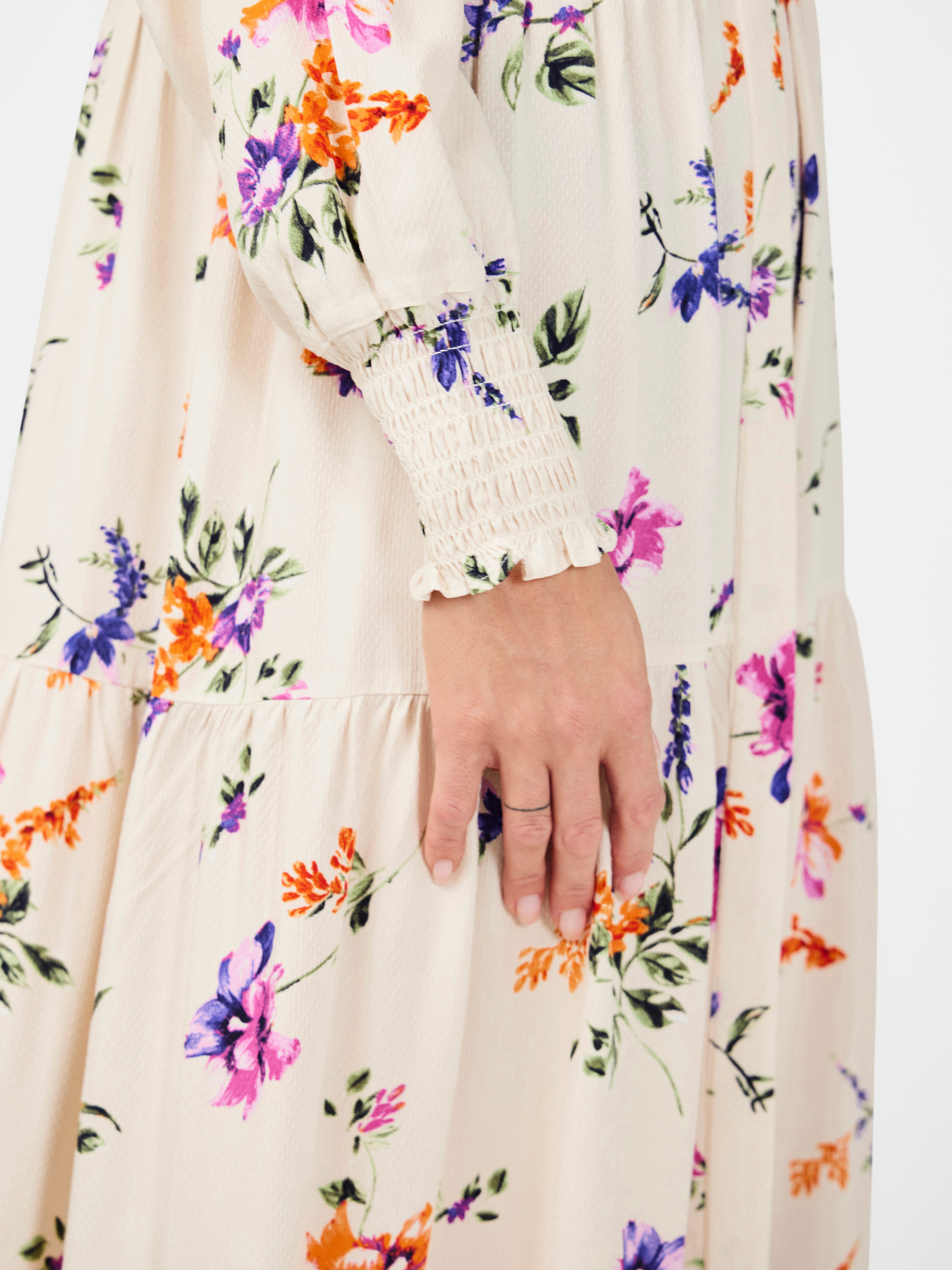 Y.A.S Gedessineerde jurk YASASINA LS LONG SHIRT DRESS S. NOOS