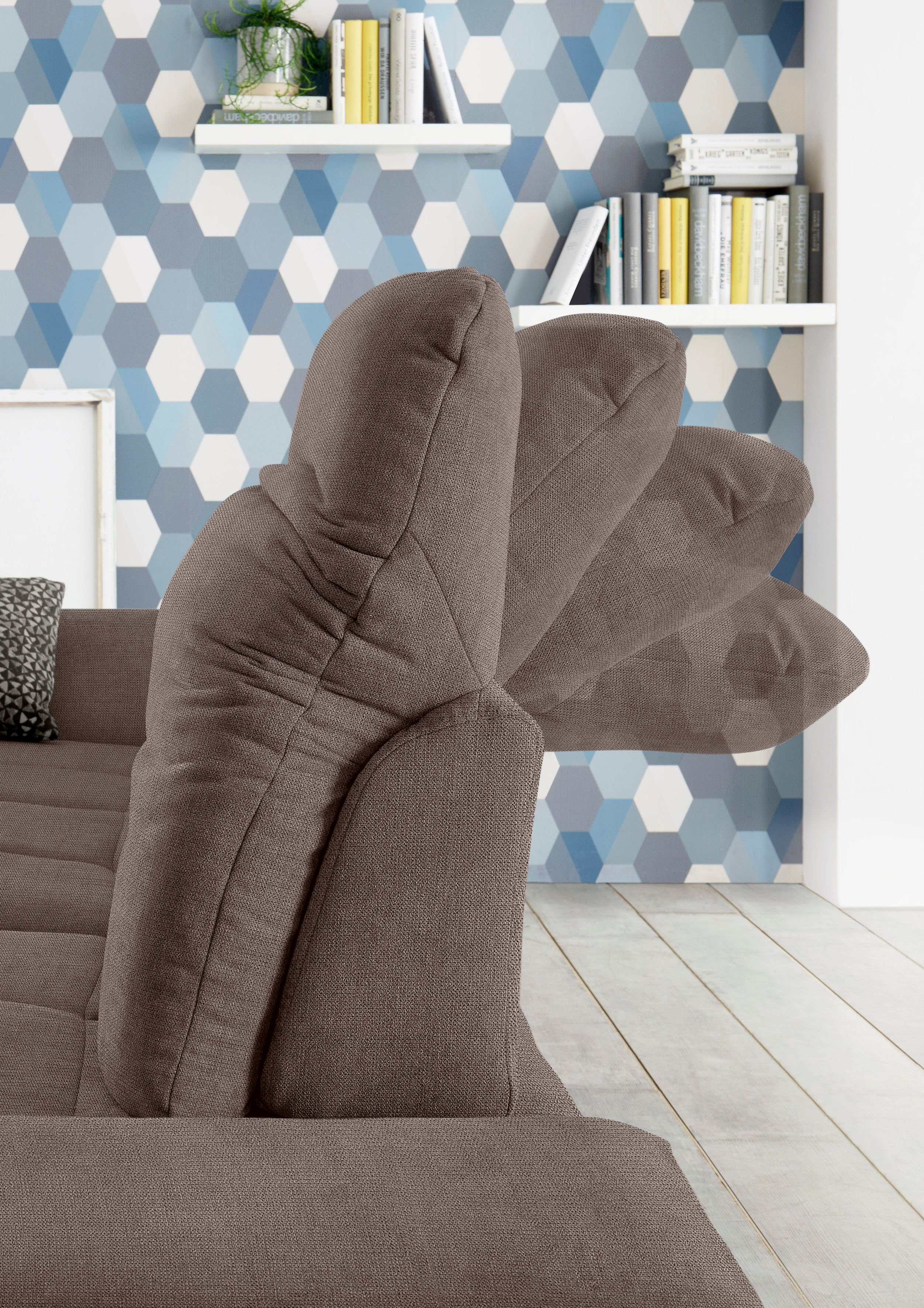 set one by Musterring Zithoek SO 4100 comfortabele pocketvering, incl. hoofdeindeverstelling
