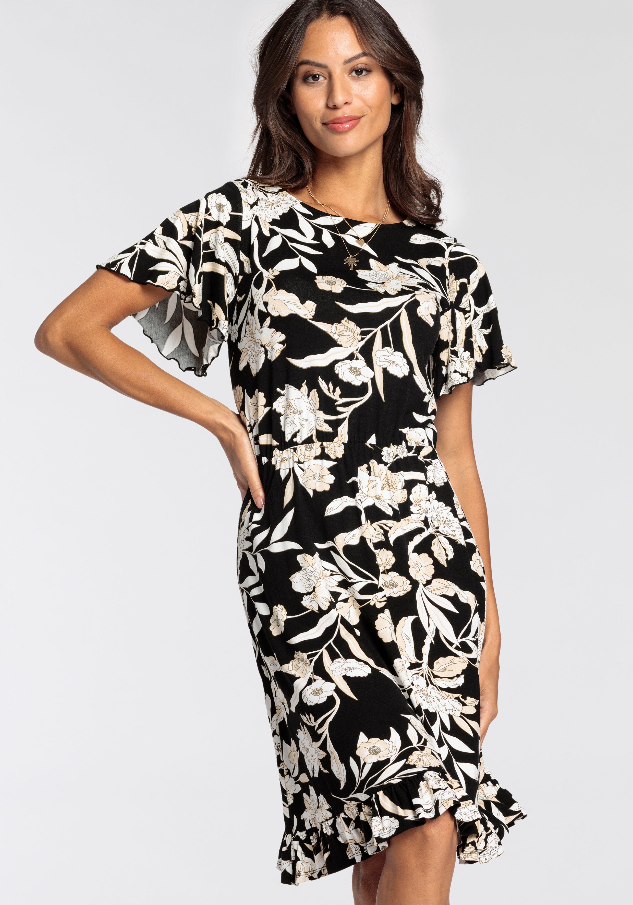 Laura Scott Jerseyjurk met elegante bloemenprint nieuwe collectie