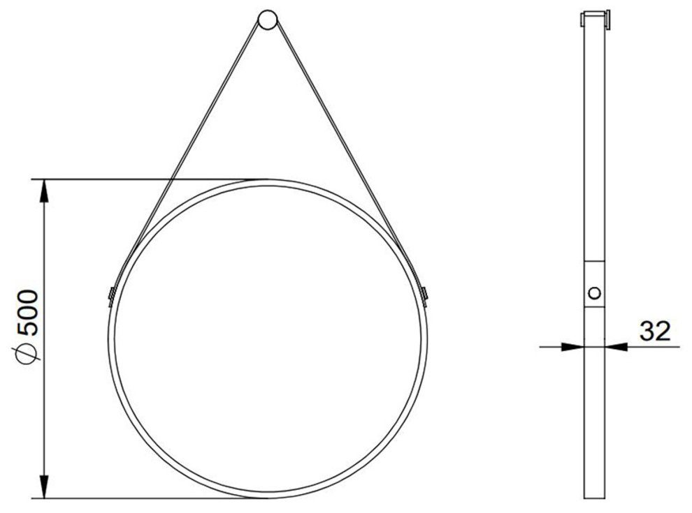 Talos Wandspiegel decoratieve ronde spiegel met aluminiumframe, ø 50 cm