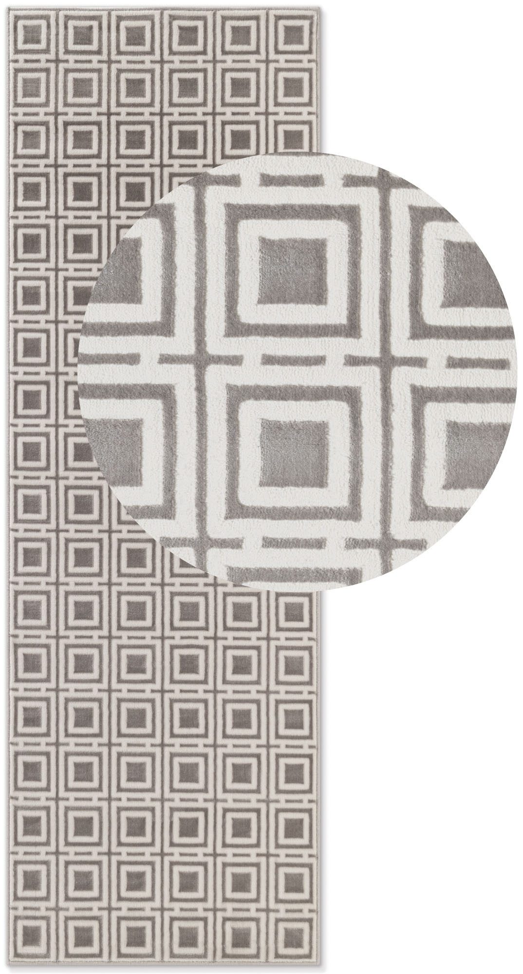 ELLE DECORATION Design-vloerkleed Howlite Woonkamer, slaapkamer, loper, hoog-laag effect, gang, glans