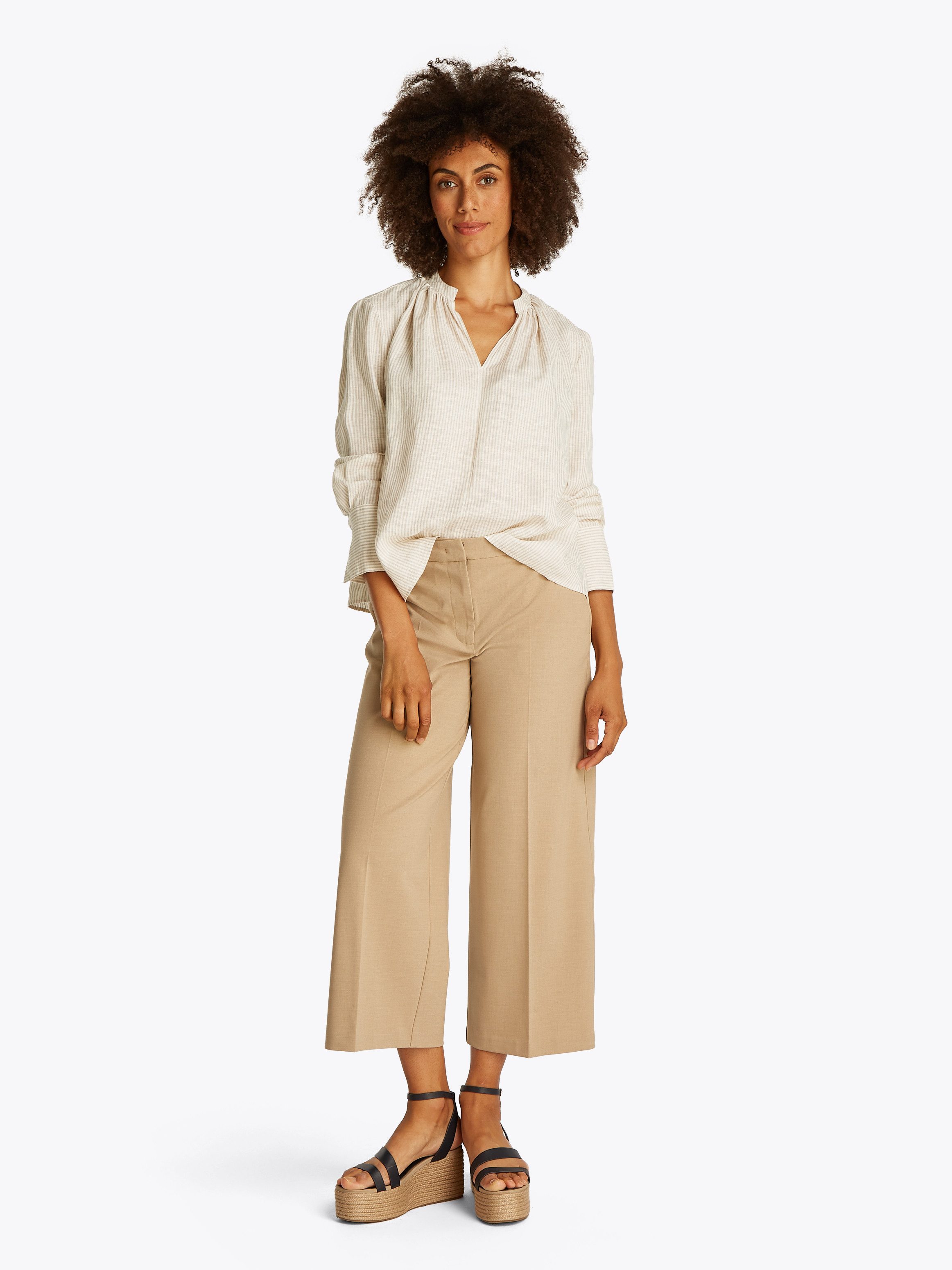 Tommy Hilfiger Klassieke blouse ESS LINEN V-NECK BLOUSE