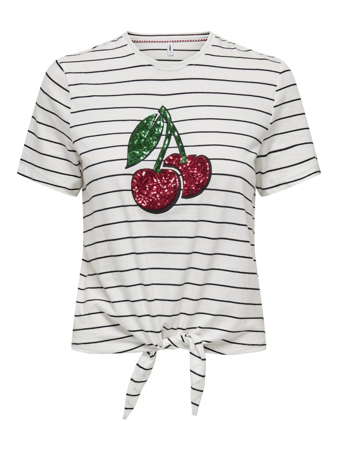 Only Shirt met korte mouwen ONLKITA LIFE S S FRUIT KNOT TOP BOX JRS