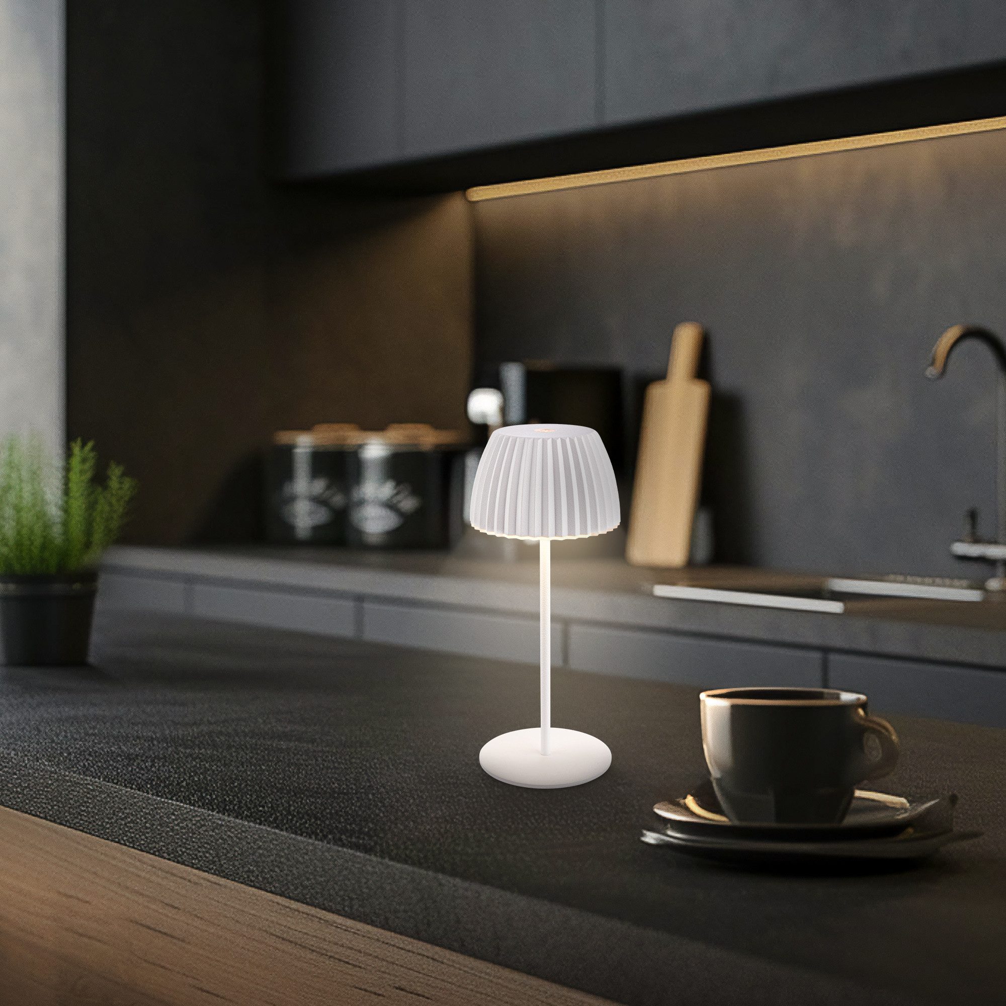 Briloner Leuchten Led-tafellamp Akku LED Tischleuchte, mini, weiß