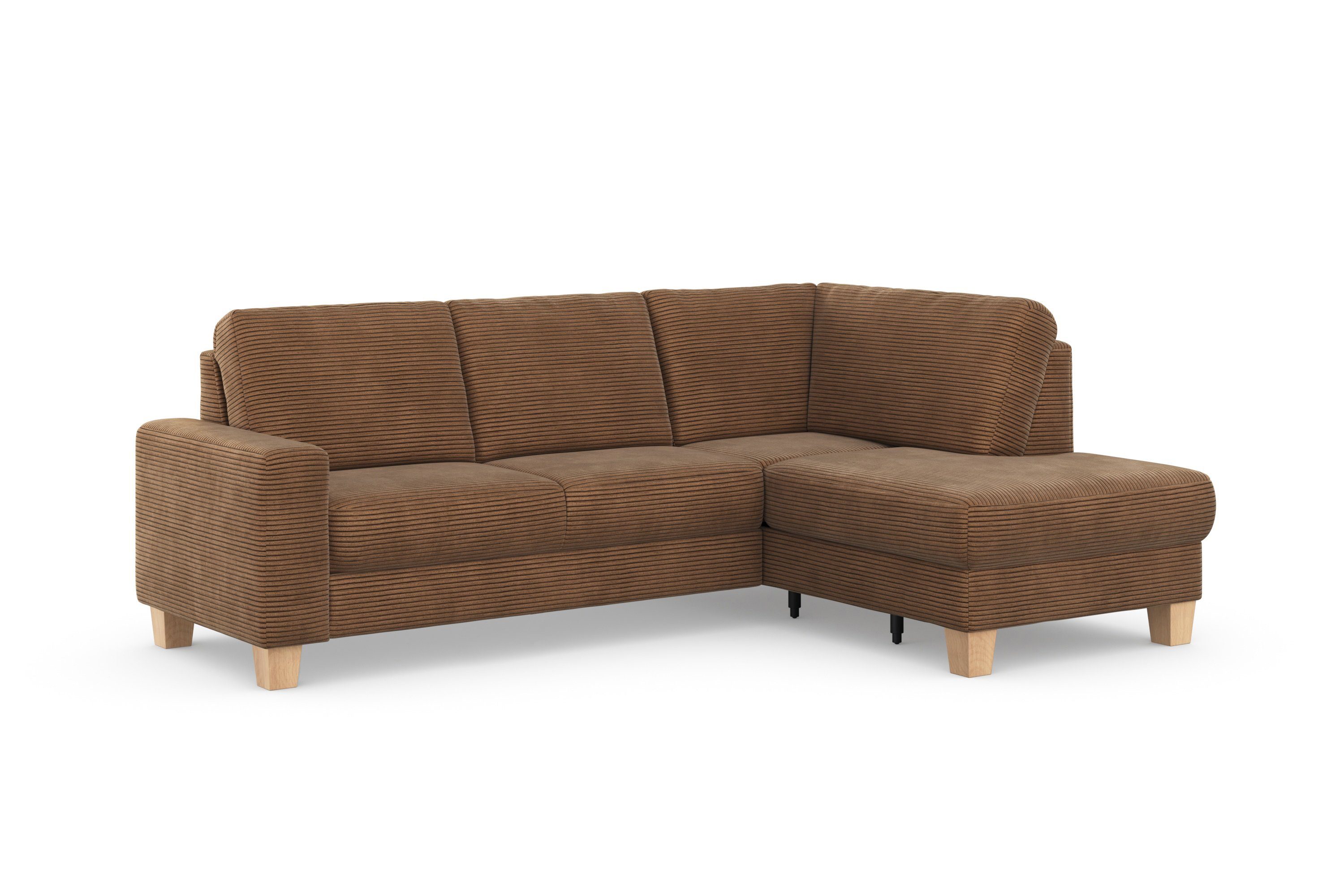 Home affaire Hoekbank Summer L-vorm met ottomane, naar keuze met slaapfunctie en bedkist, cordbekleding