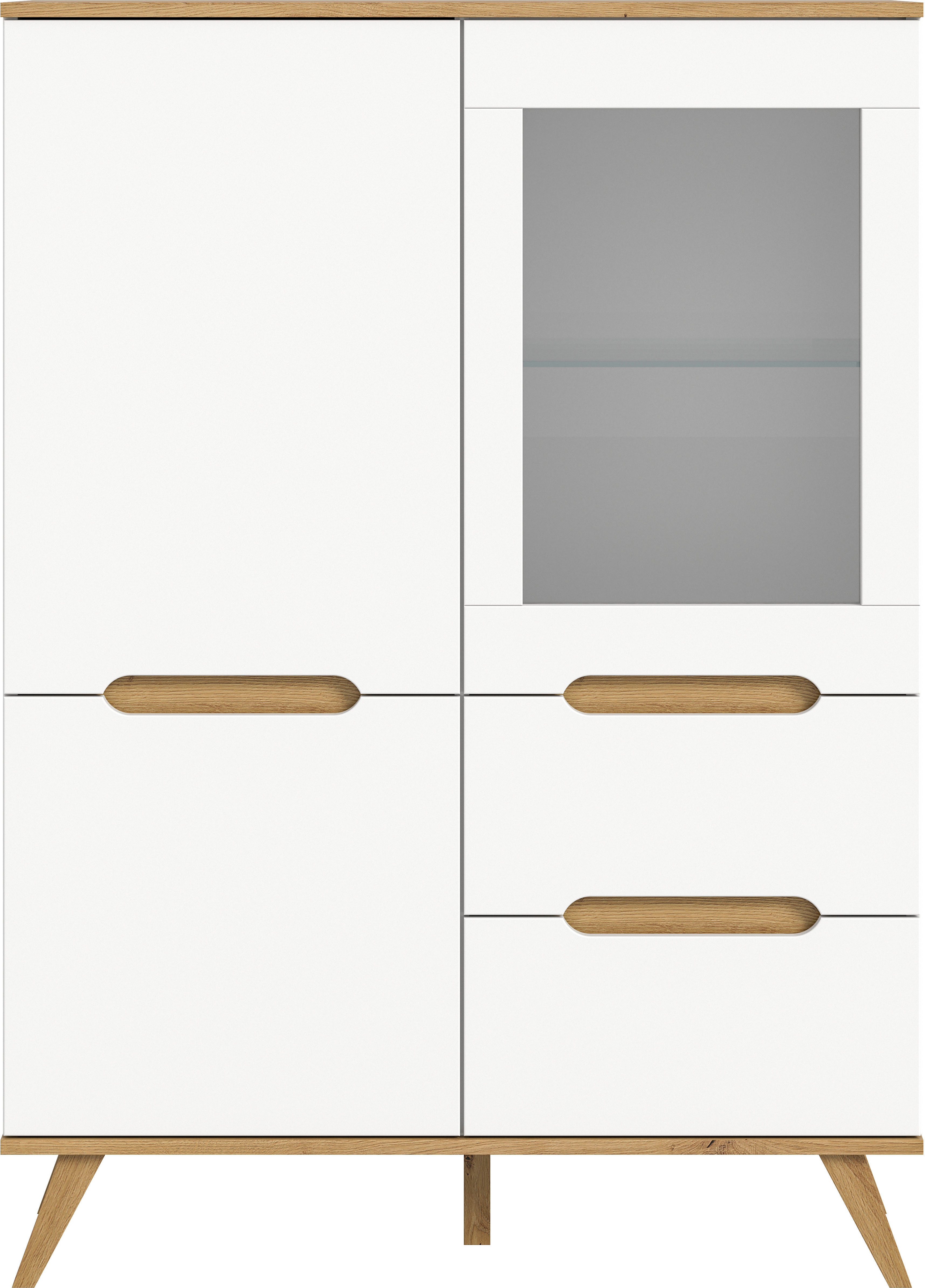Home affaire Highboard Alesund, Hoogte 140 cm, 2 Deuren, 1 Lade, conische voet, Scandi-look