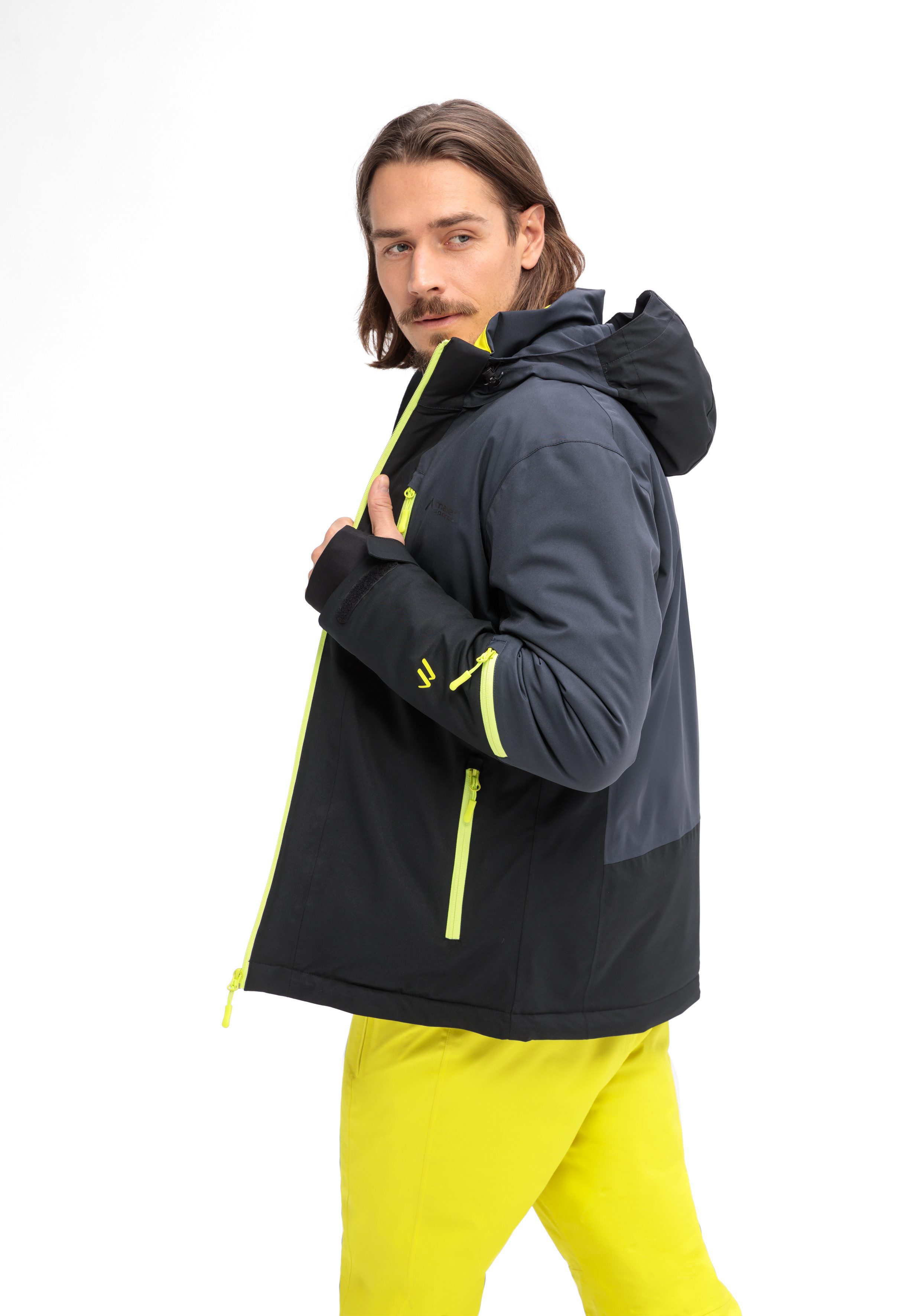 Maier Sports Ski-jack MONZABON M 2.0 Heren winterjack, waterdicht, 3 ritszakken en capuchon, regular fit