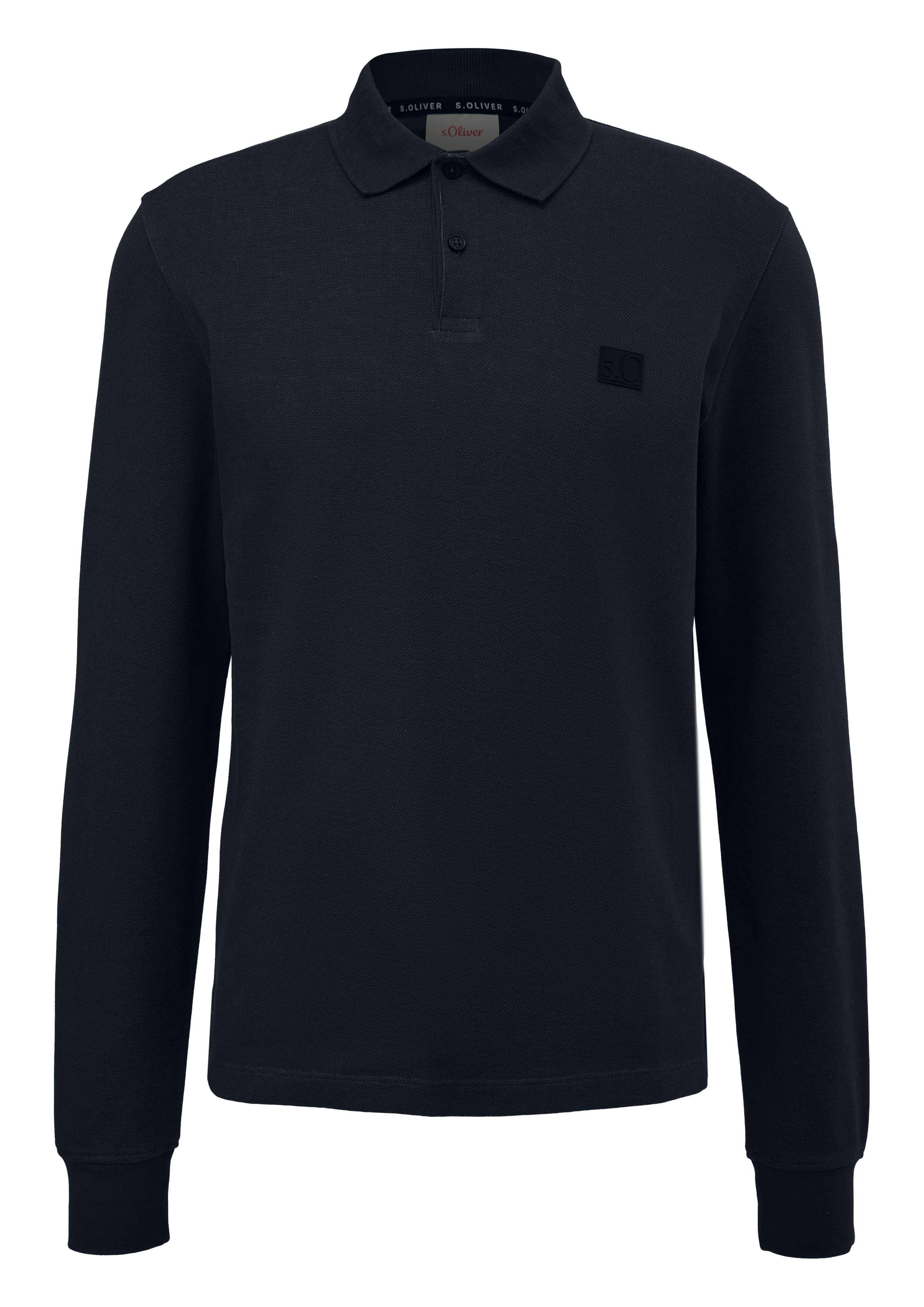 s.Oliver Poloshirt met lange mouwen met logo-badge