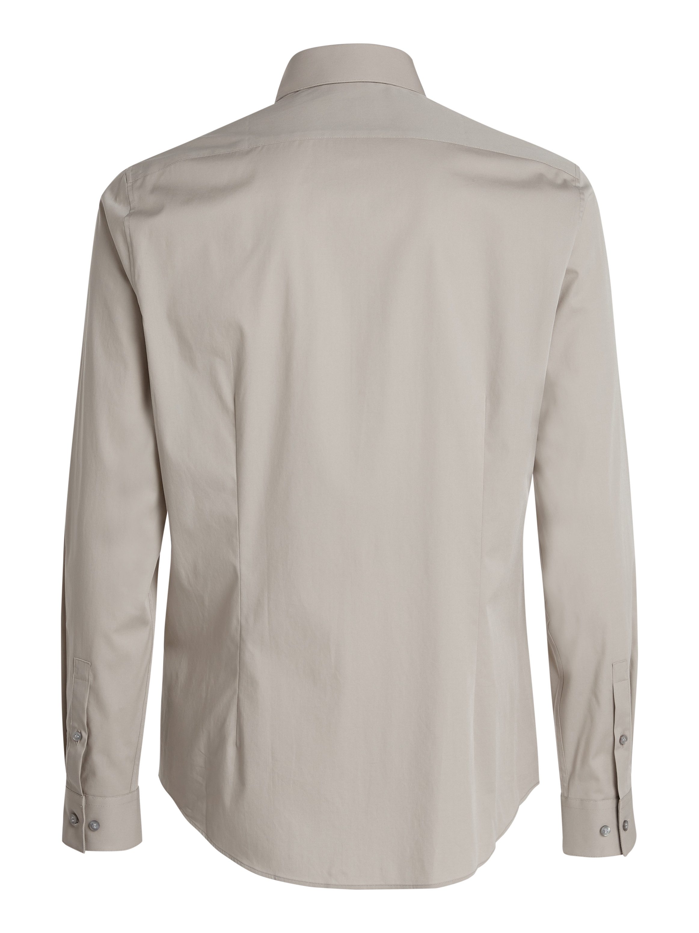 Calvin Klein Businessoverhemd POPLIN STRETCH SLIM SHIRT met kent-kraag, logoprint op borsthoogte