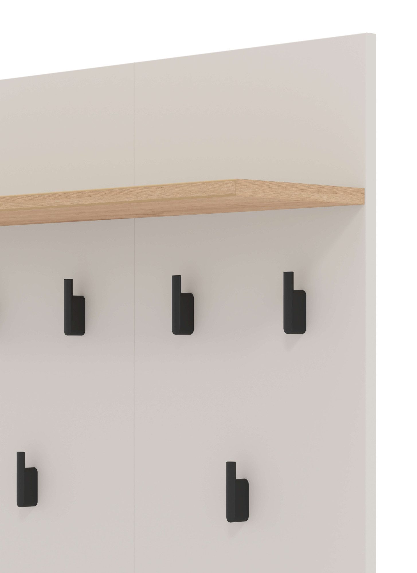 Home affaire Kapstokpaneel Belfort, wandrek met 6 haken, met rek, breedte 66 cm Wandgarderobe, ophanghaak, hoogte 83 cm, in kasjmierkleur