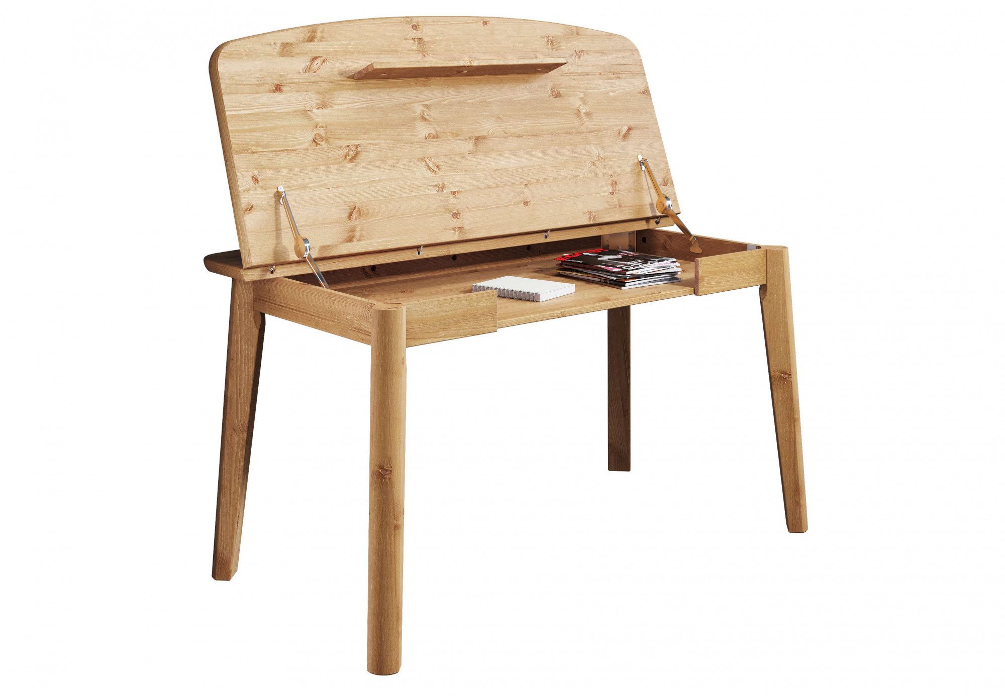 Home affaire Eettafel Palermo, multifunctionele tafel, werktafel, bureau met opbergruimte, opklapbaar blad, home office bureau, massief hout