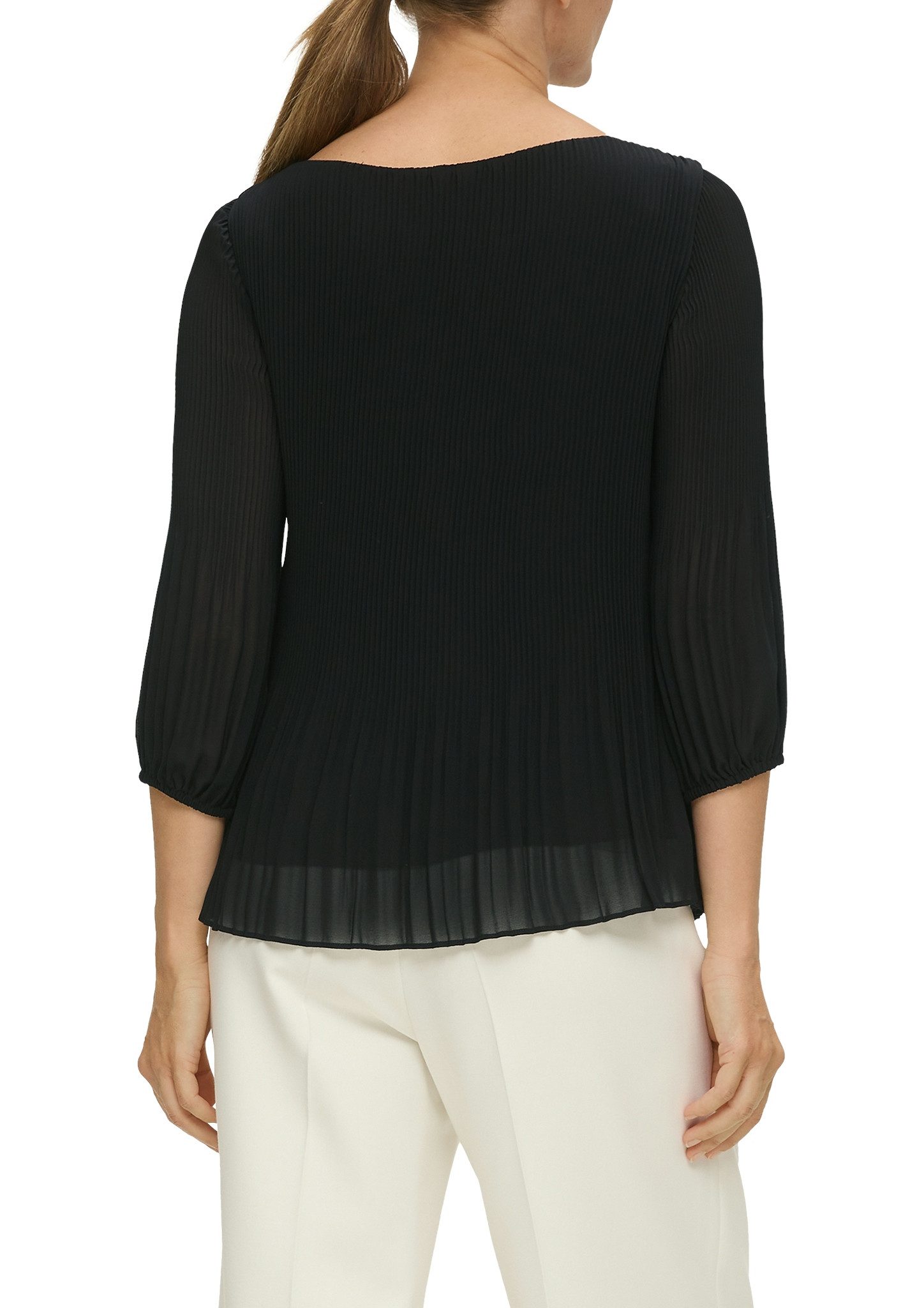 s.Oliver BLACK LABEL Klassieke blouse met plisséplooien
