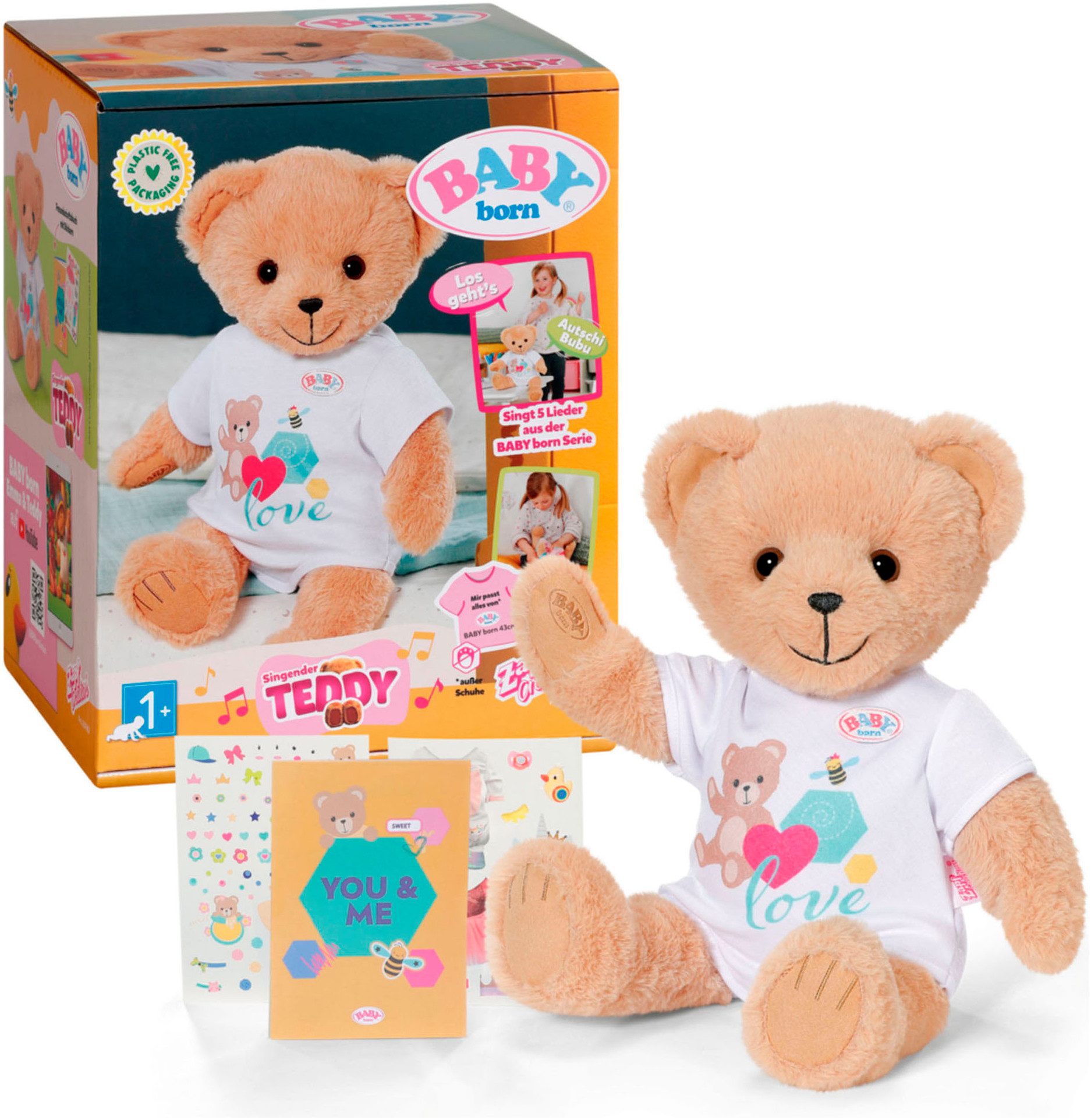 Baby Born Pluchen knuffel Zingende teddy, Duits