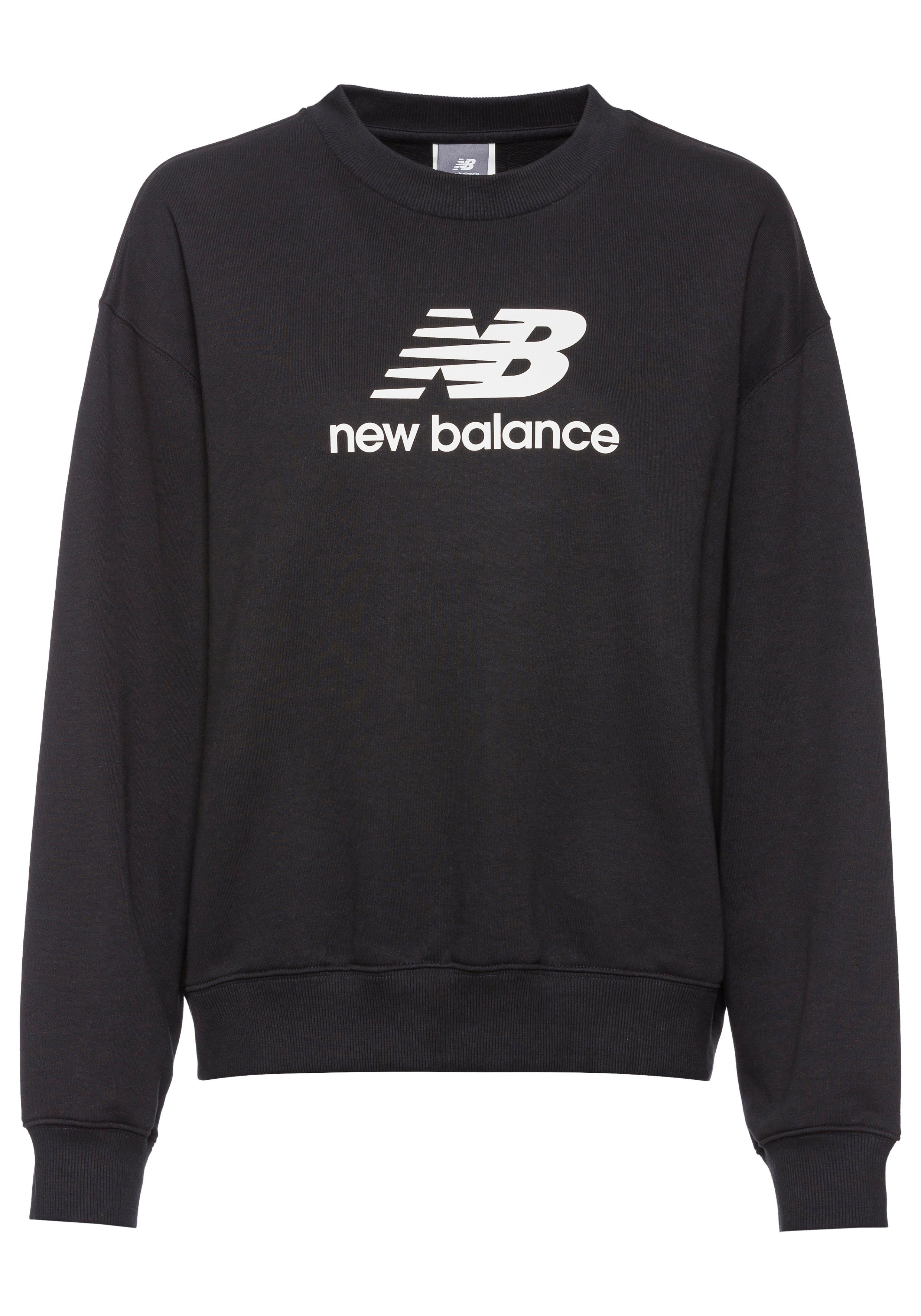 New Balance Hoodie Sport Essentials French Terryogo CrewONARCH BURGUNDY dames sweaters maat XS zwart