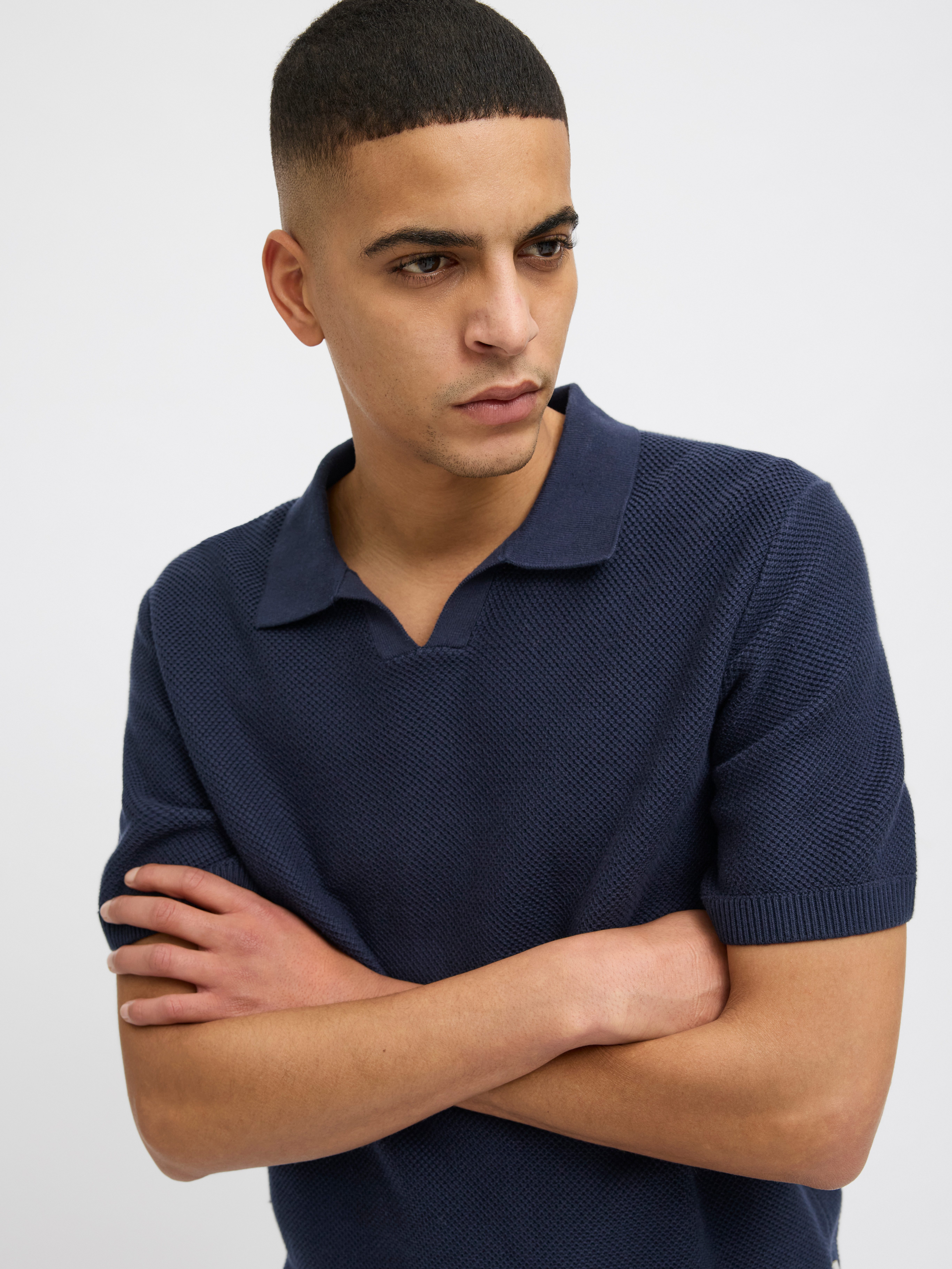 Jack & Jones Trui met ronde hals JPRCCEASTON KNIT SPLIT NECK SS SN