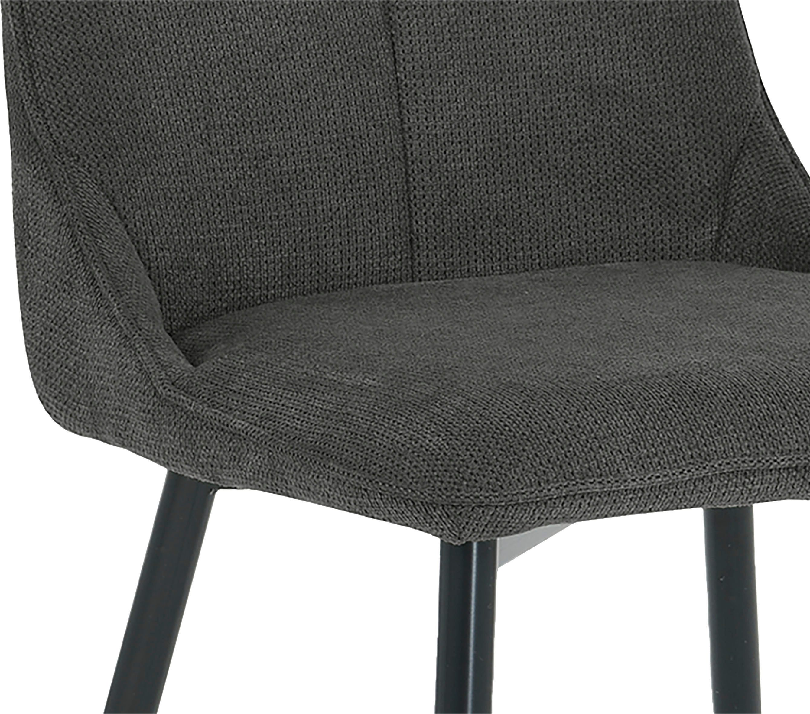 byLIVING Eetkamerstoel Carlo (2-stuks set) Frame van metaal zwart, keukenstoel, geweven stofbekleding, diverse kleuren (set)