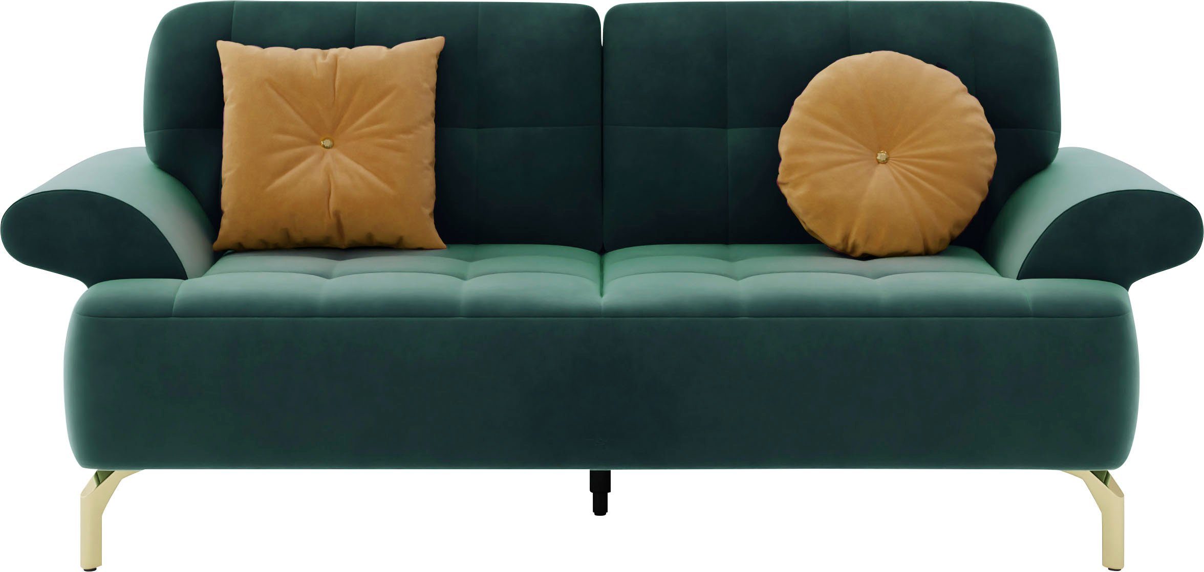sit&more 2-zitsbank Orient 1 incl. 2 sierkussens met strassteentjes, goudkleurige metalen poten