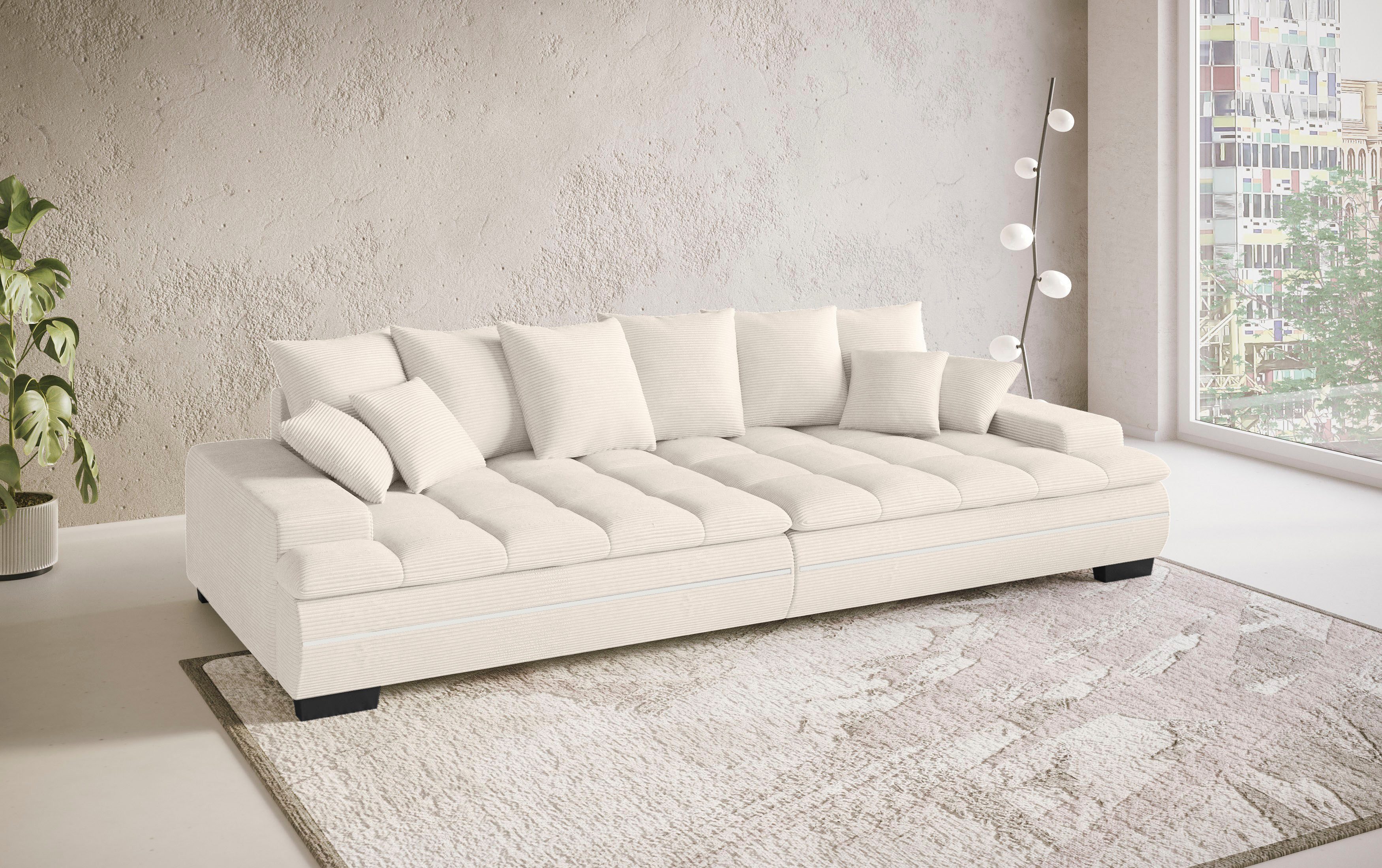 Mr. Couch Megabank Haiti II RGB-LED verlichting, koudschuim bekleding, tot 140 kg belastbaar