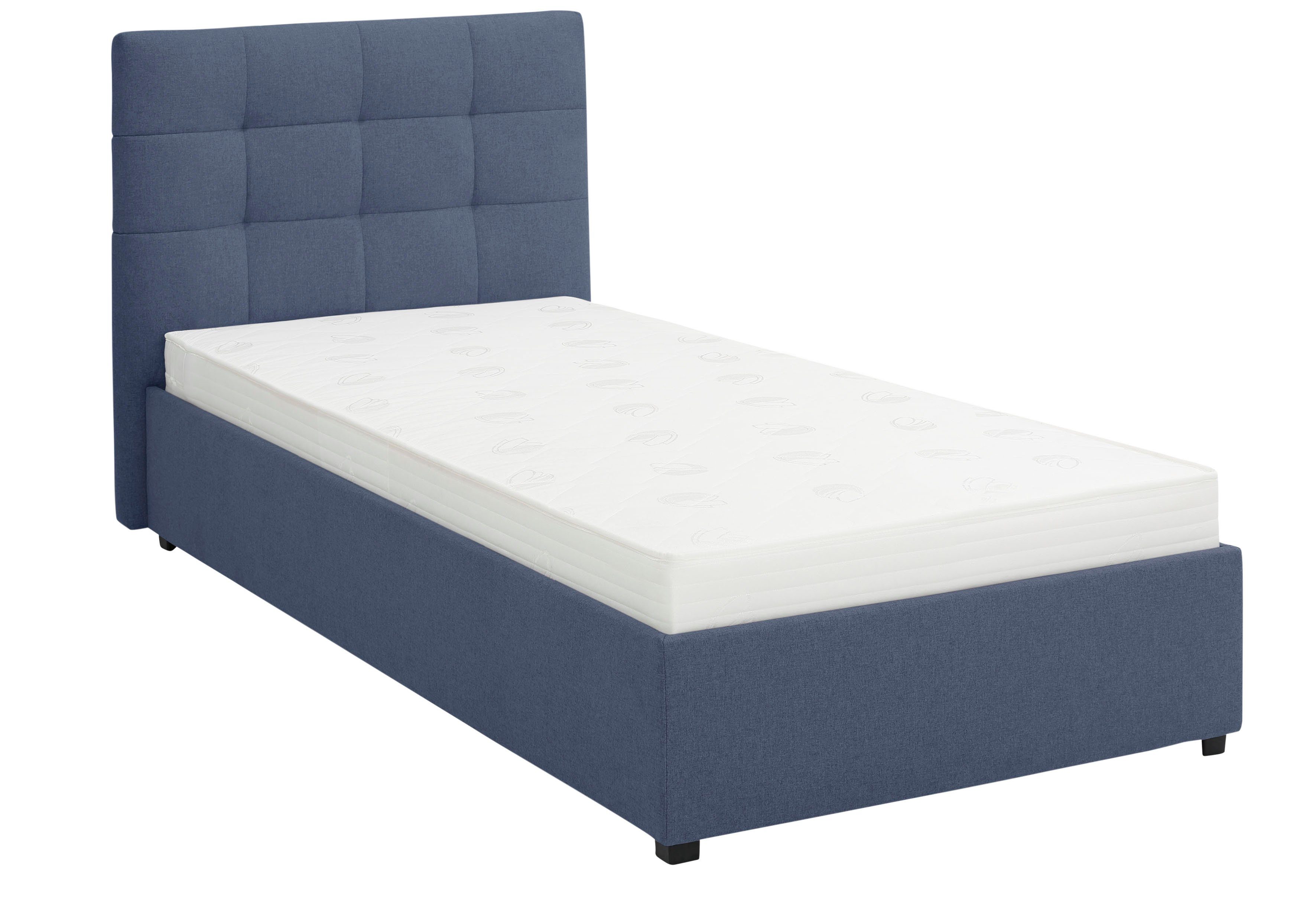 Lüttenhütt Gestoffeerd bed Endres met bedkist, naar keuze zonder matras/lattenbodem of incl. matras
