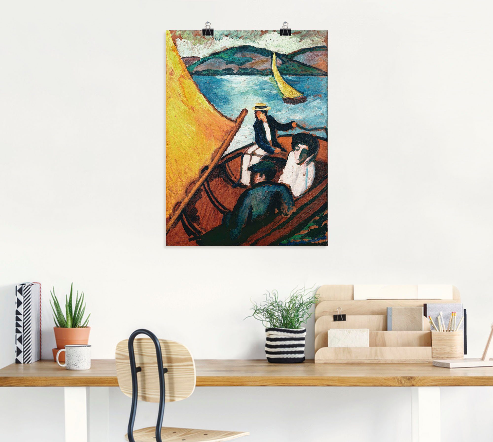 Artland Artprint Zeilboot, Tegernsee als artprint op linnen, muursticker of poster in verschillende maten