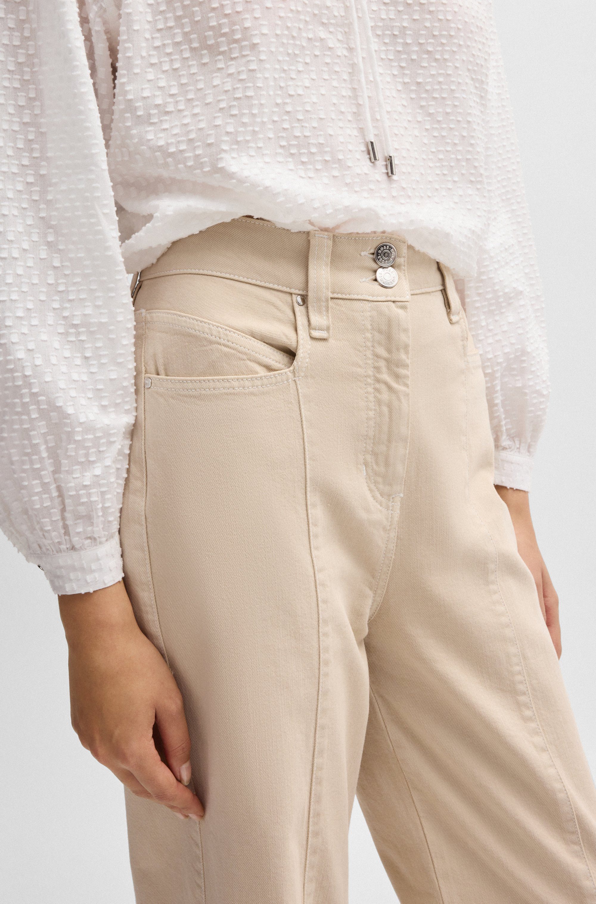 Boss Orange Geweven broek Tolala-D Premium Damesmode Twill kwaliteit, siersteken