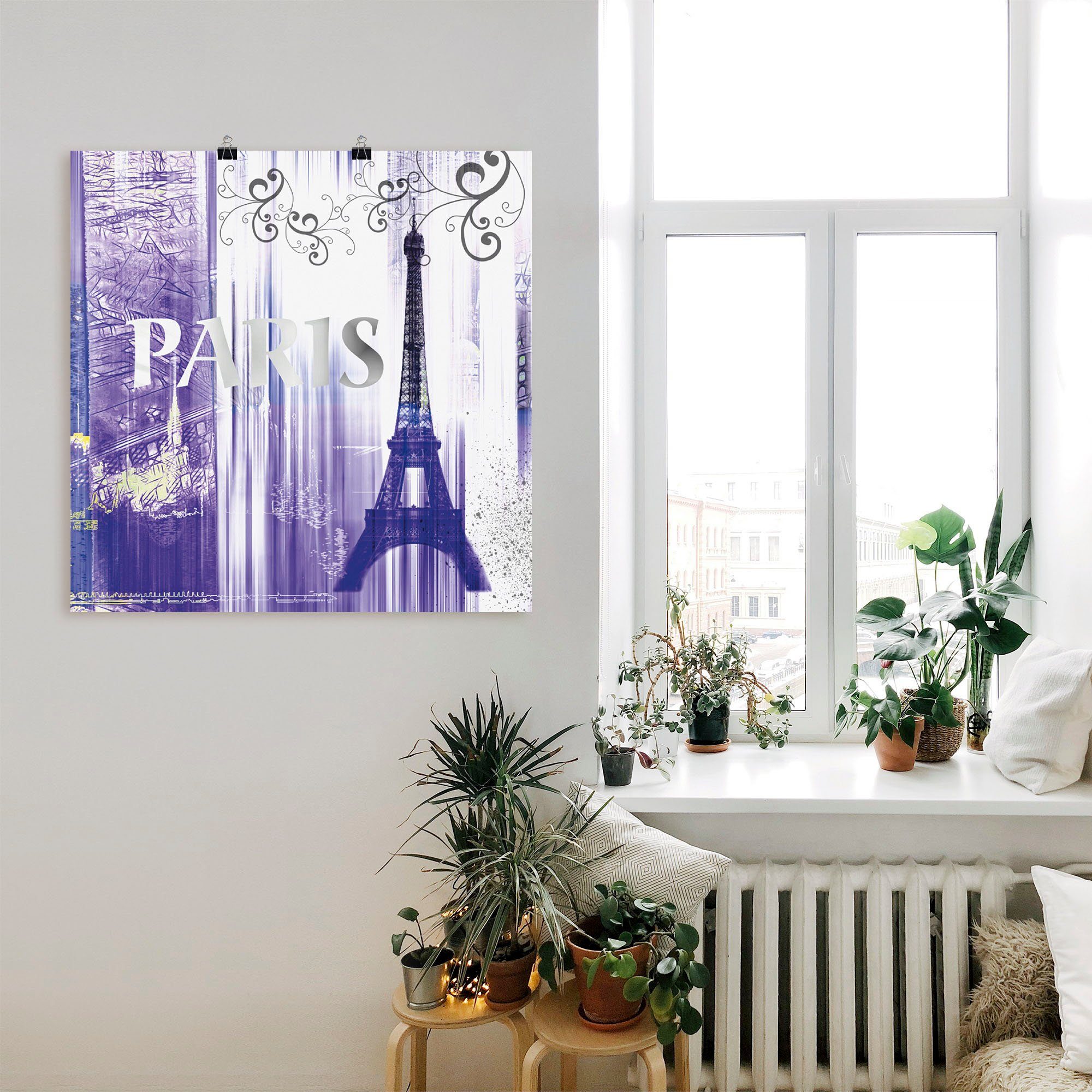 Artland Artprint Parijs Skyline collage II als artprint op linnen, poster in verschillende formaten maten