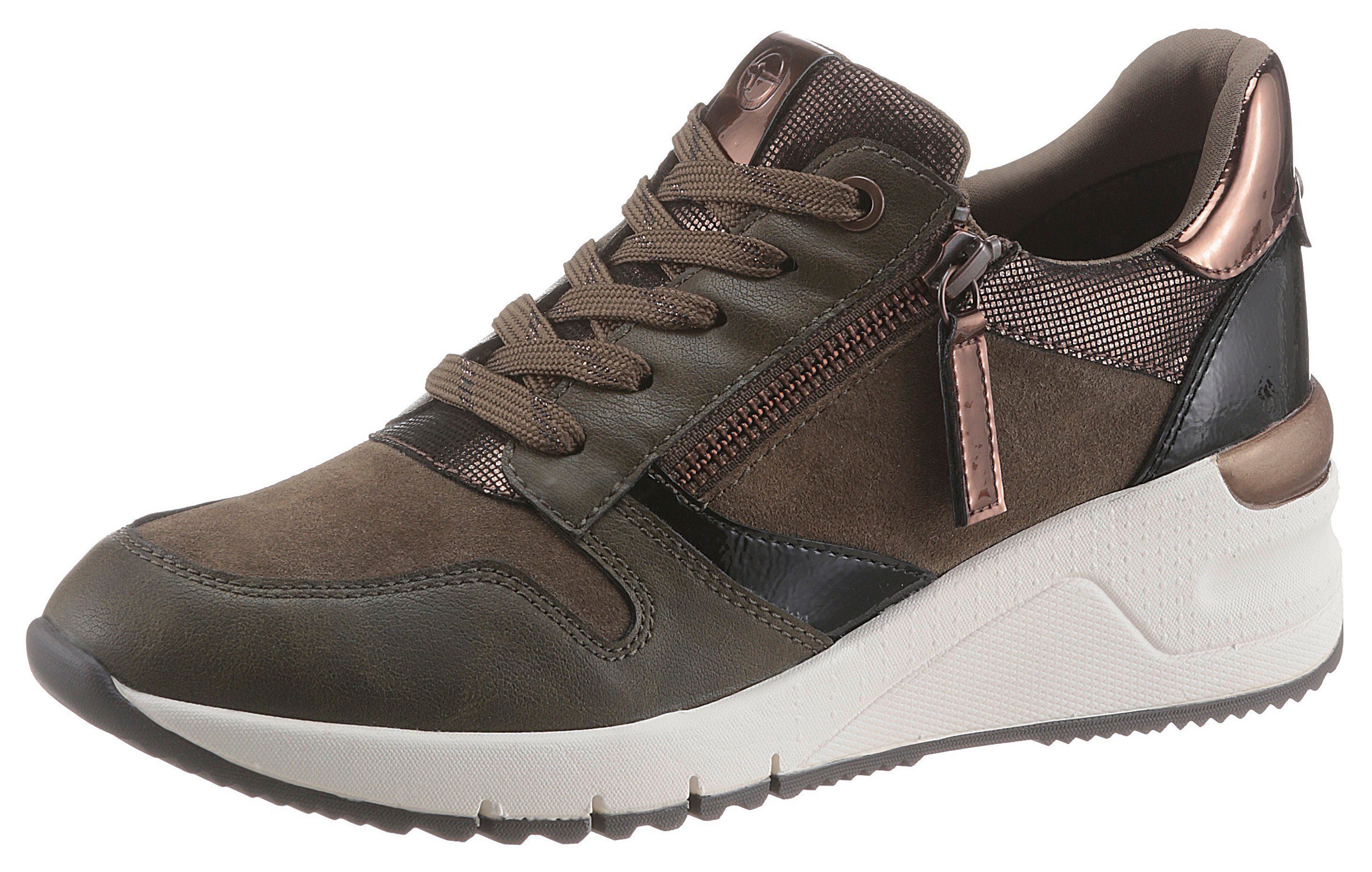 Tamaris Sneakers met sleehak Rea met praktische rits aan de buitenkant koop  je bij | OTTO