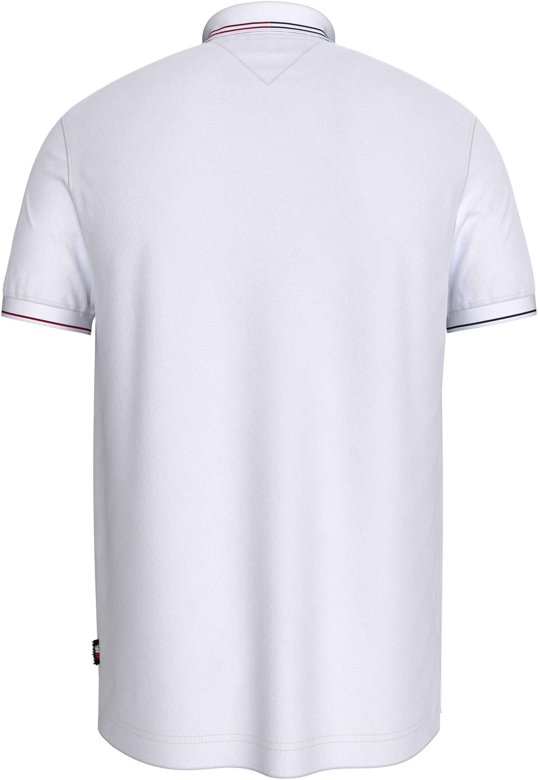 Tommy Hilfiger Poloshirt RWB ZIP PLACKET TIPPING REG POLO met contrasterende strepen aan de kraag