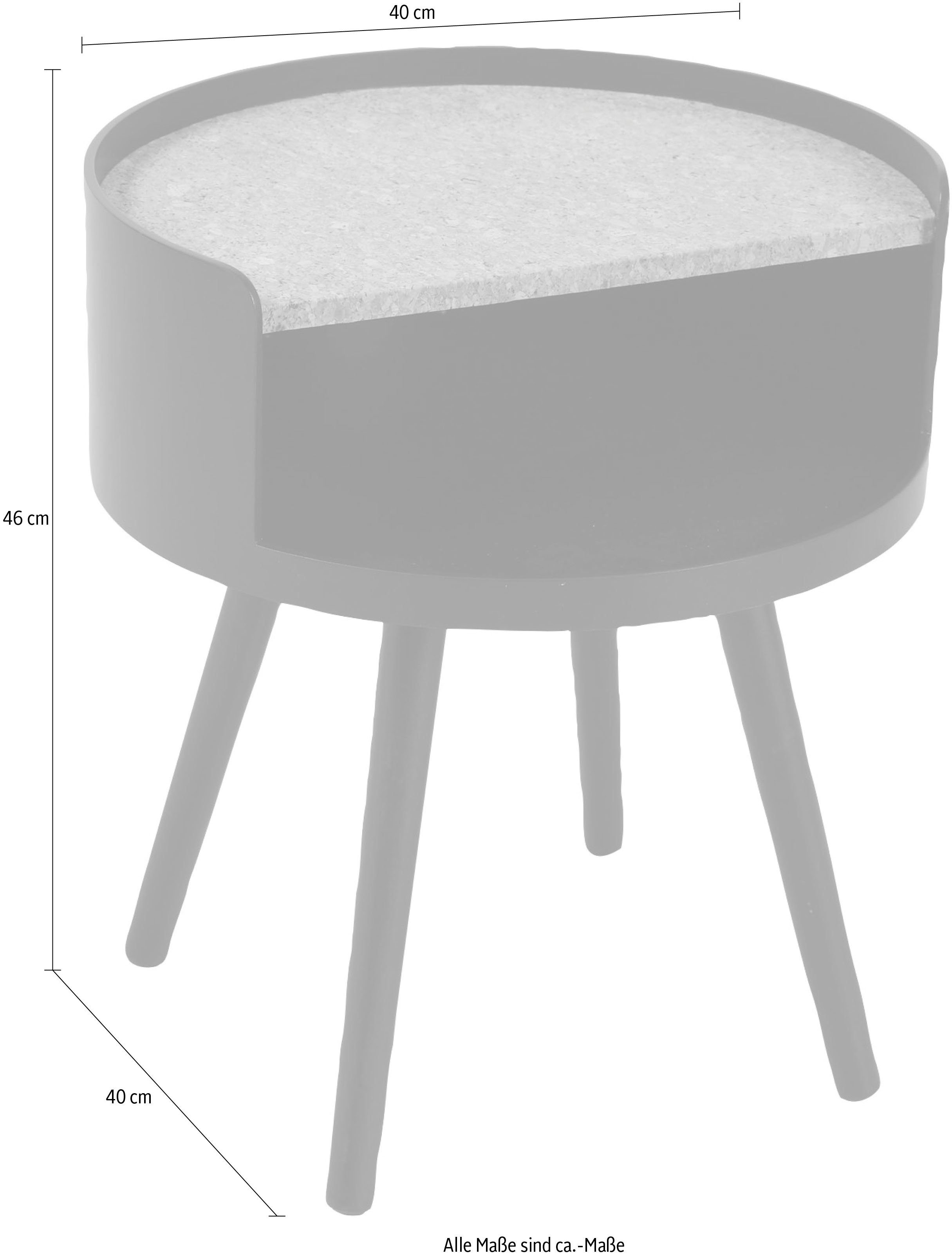 Home affaire Bijzettafel met bergruimte en planchet van kurk