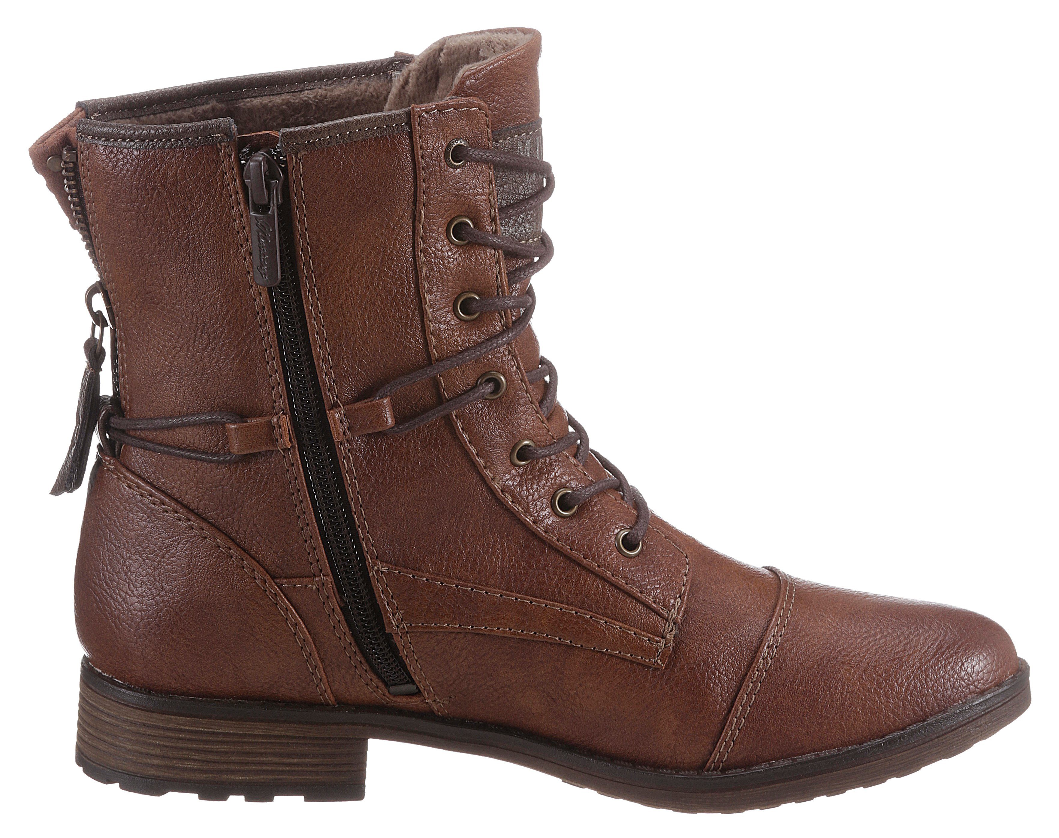 Mustang Shoes Veterlaarsjes met vetersluiting om de schacht