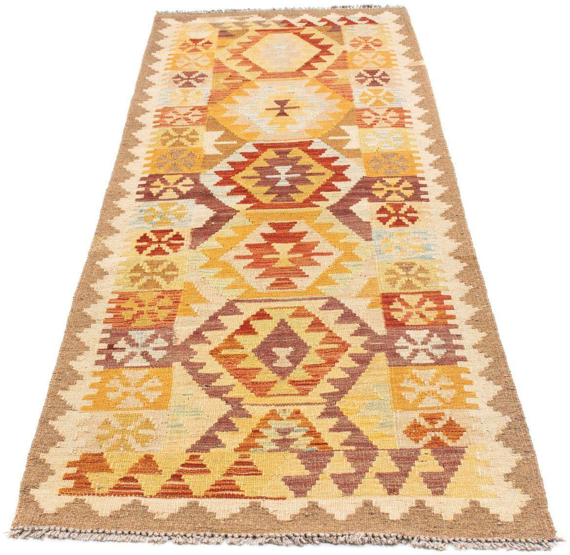 morgenland Loper Kelim medaillon beige 202 x 75 cm Oriëntaalse look