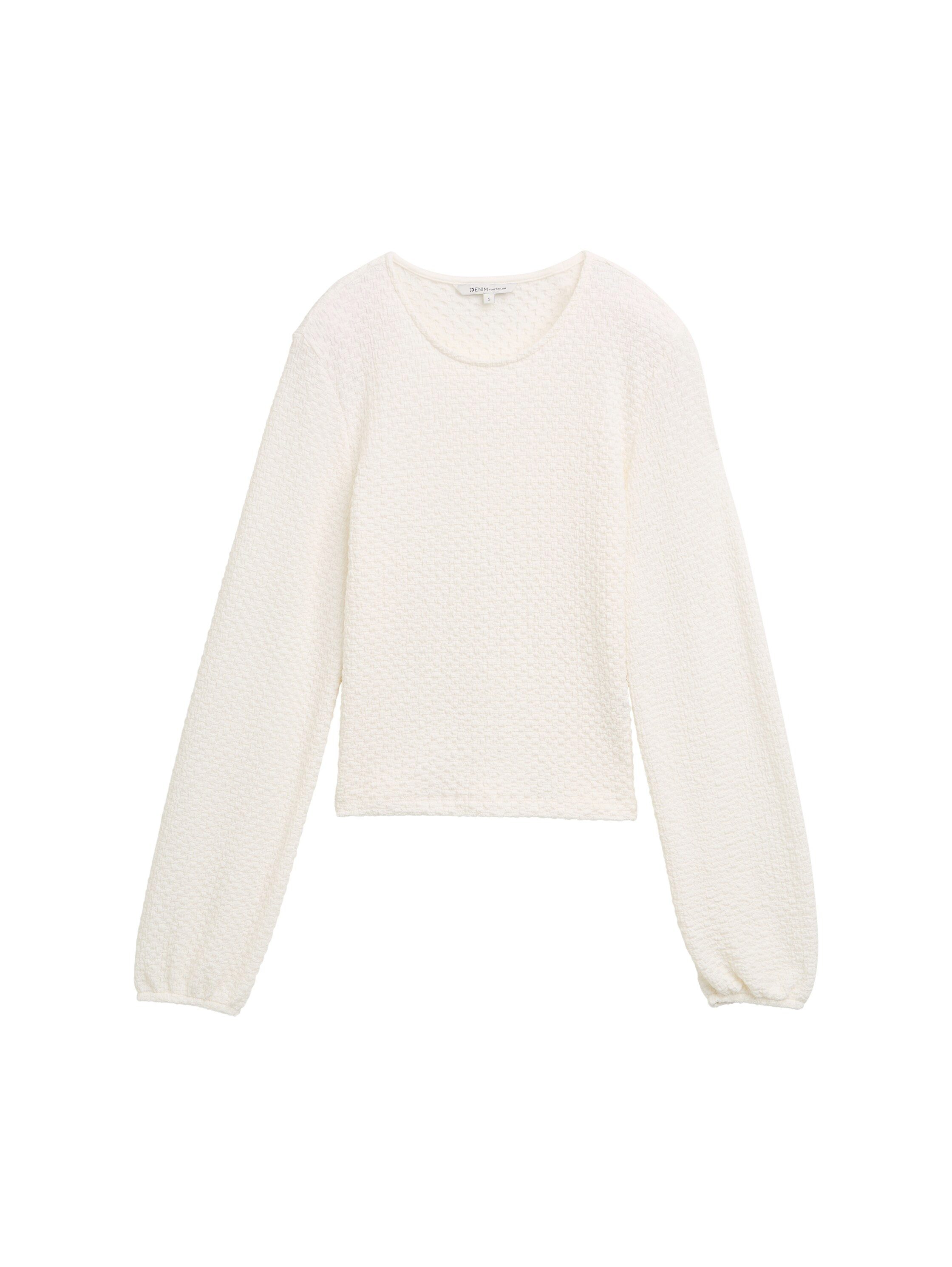 Tom Tailor Denim Blouse zonder sluiting met structuur