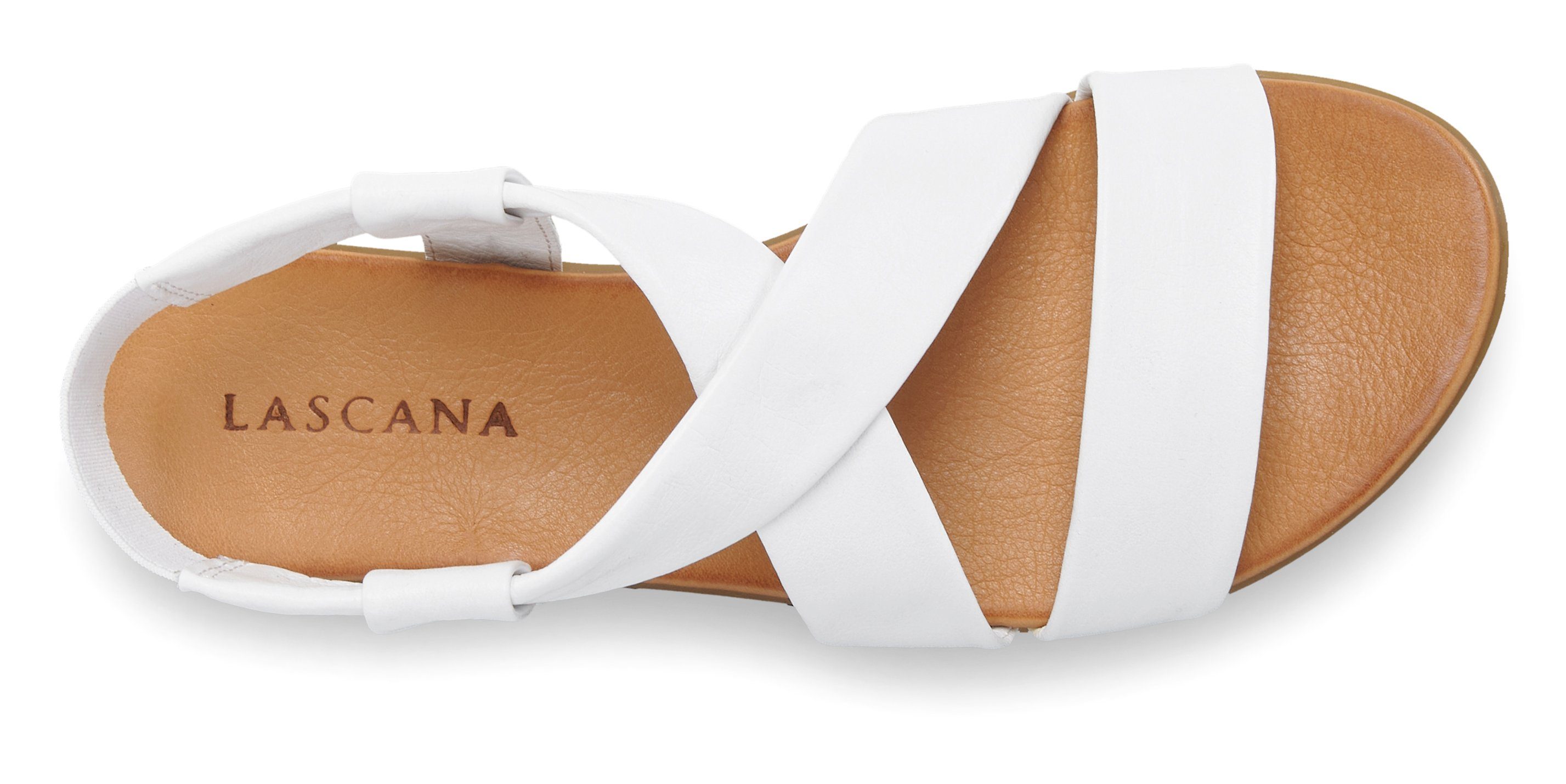 Lascana Sandalen Zomerschoen van leer met verfijnde bandjes, sandaal, zomerschoen