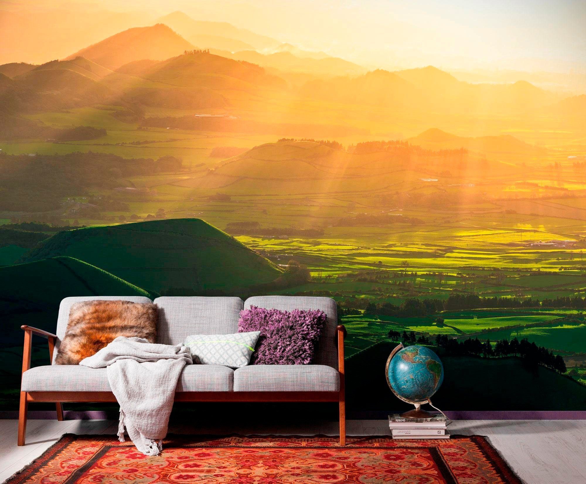 Komar Vliesbehang Digitale print vlies - Crater Land - Afmeting 300 x 200 cm (1 stuk)