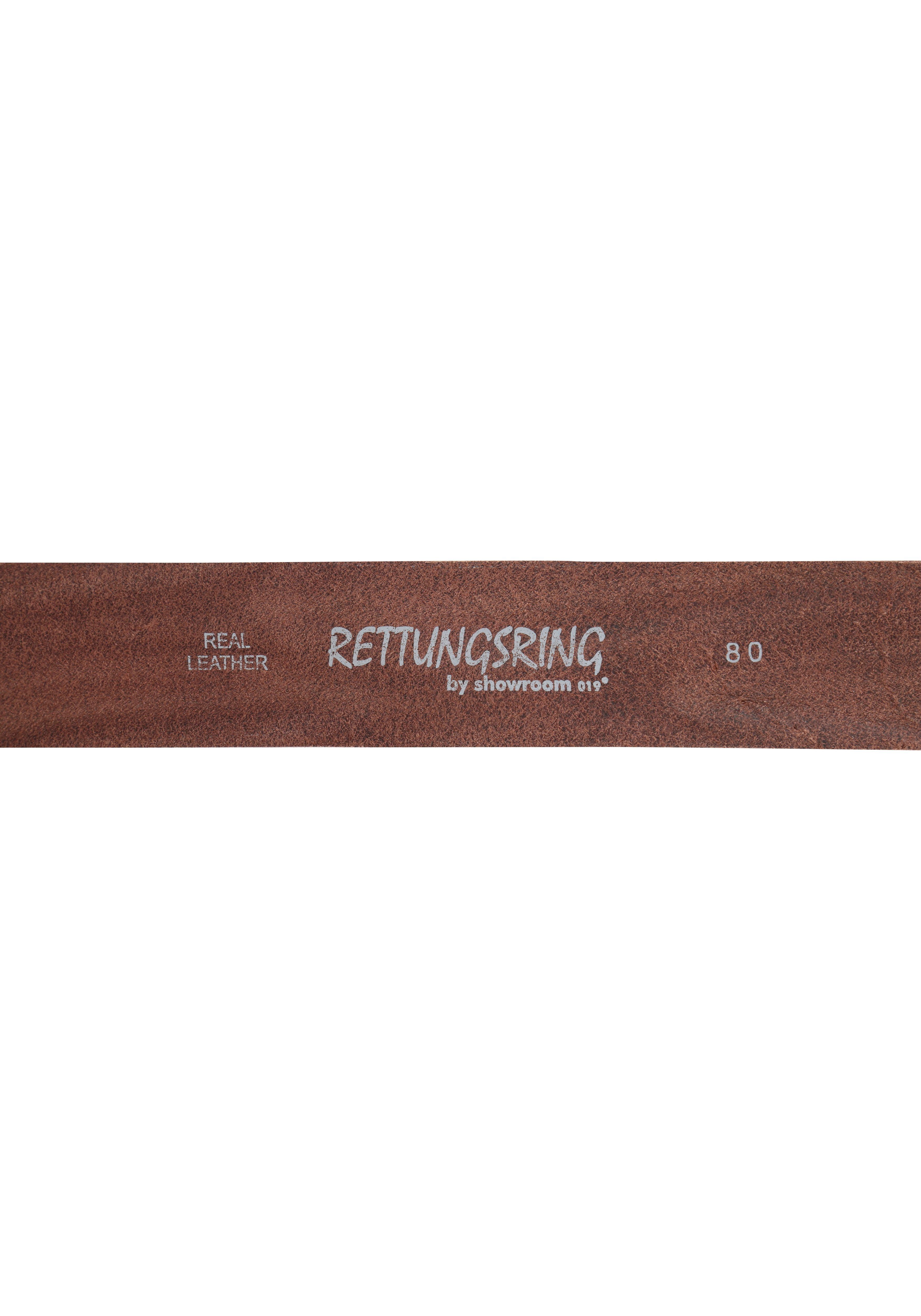 RETTUNGSRING by showroom 019° Leren riem met verwisselbare sluiting "ovaal nieten koper"