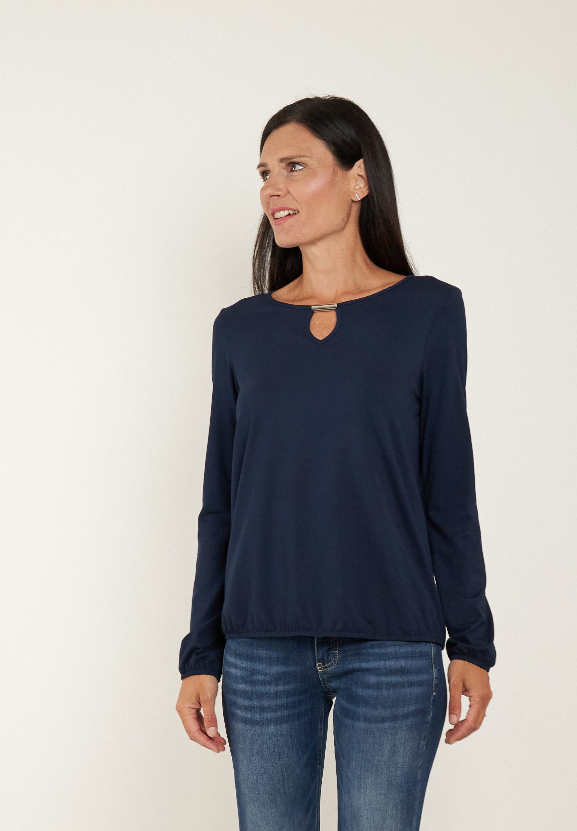 Seidel Moden Shirt met lange mouwen Made in Germany dames longsleeves maat 50 blauw